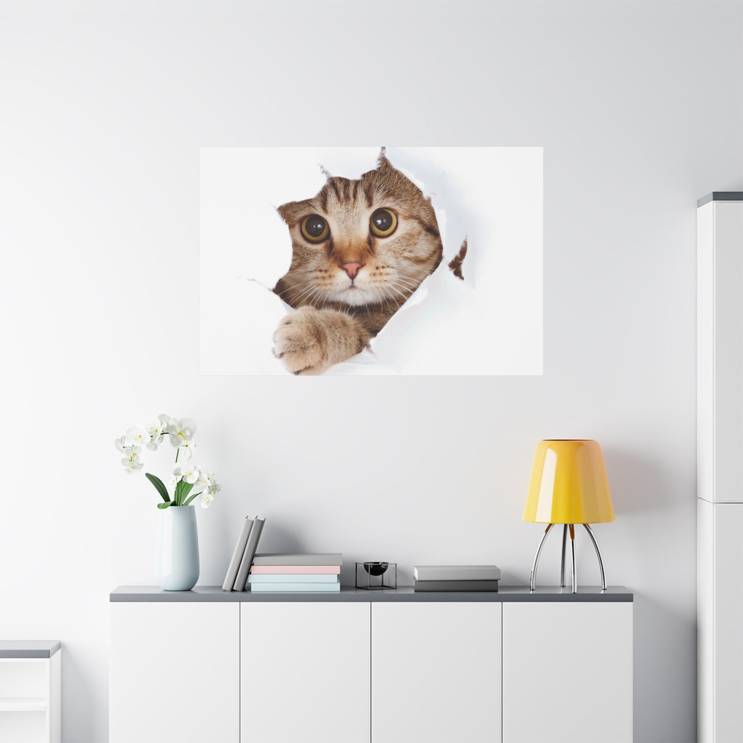 Whimsical Cat Canvas Art, Playful Decor for Cat Lovers, Home Wall Art, Pet-Themed Gift, Cute Cat Wall Art, Cat Lover's Decoration