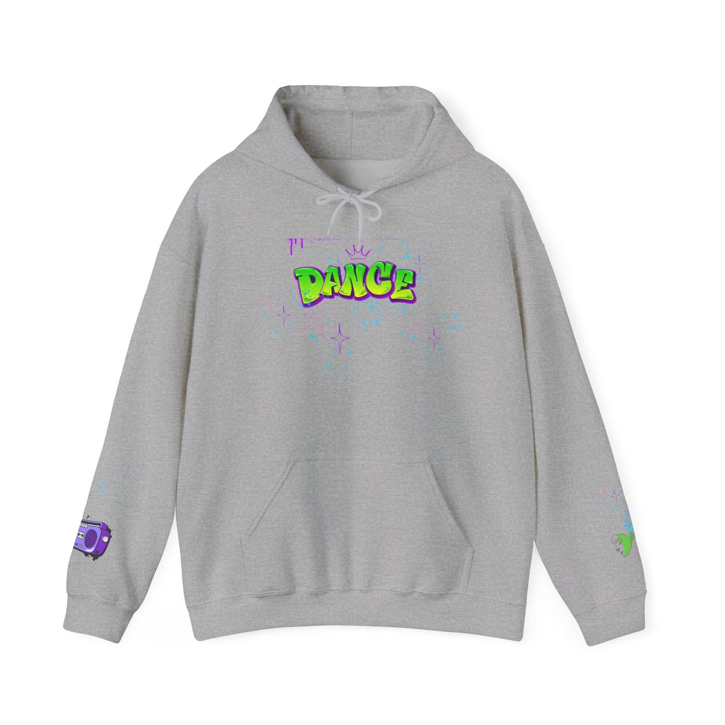 Colorful Dance Hoodie for Creative Spirits, Cozy Unisex Hooded Sweatshirt, Perfect for Parties, Dance Classes, Gifts