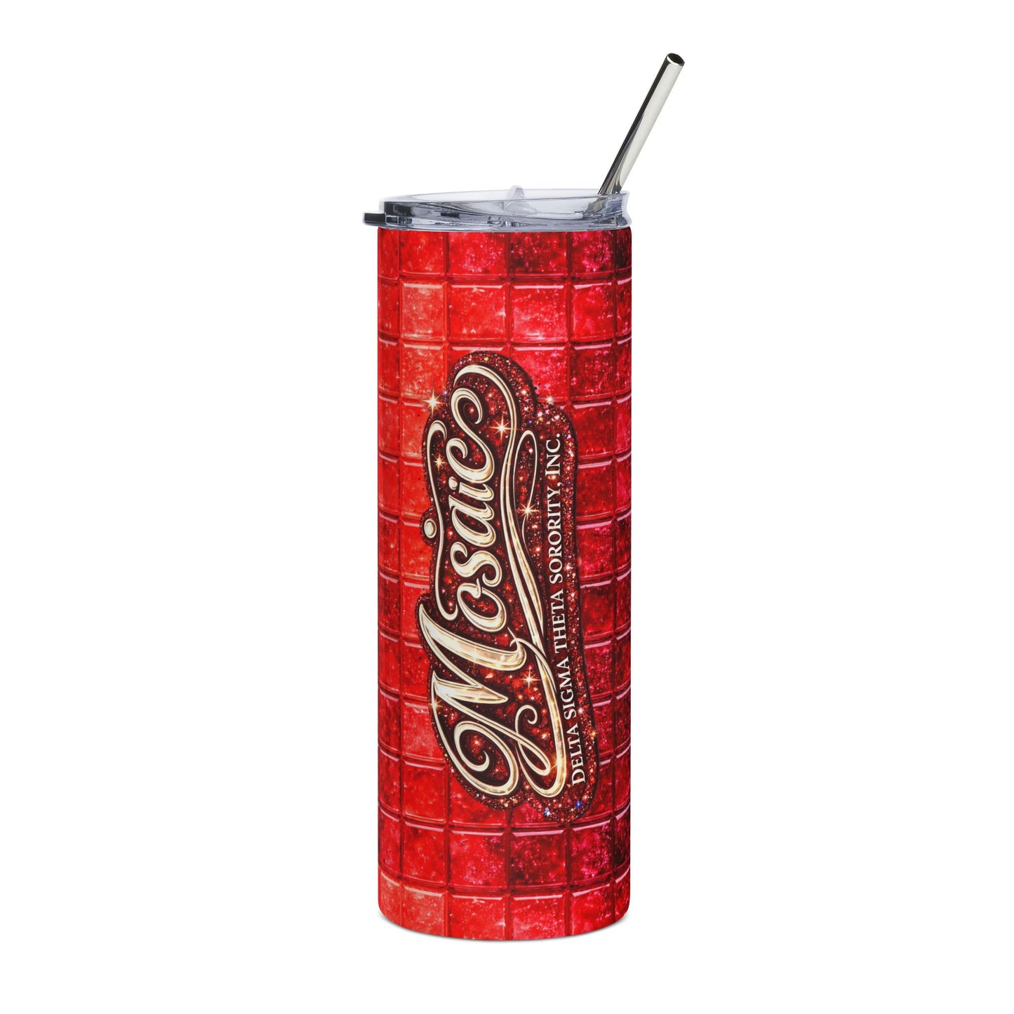 Custom Red Bubble Tile Mosaic Tumbler | 20oz Stainless Steel