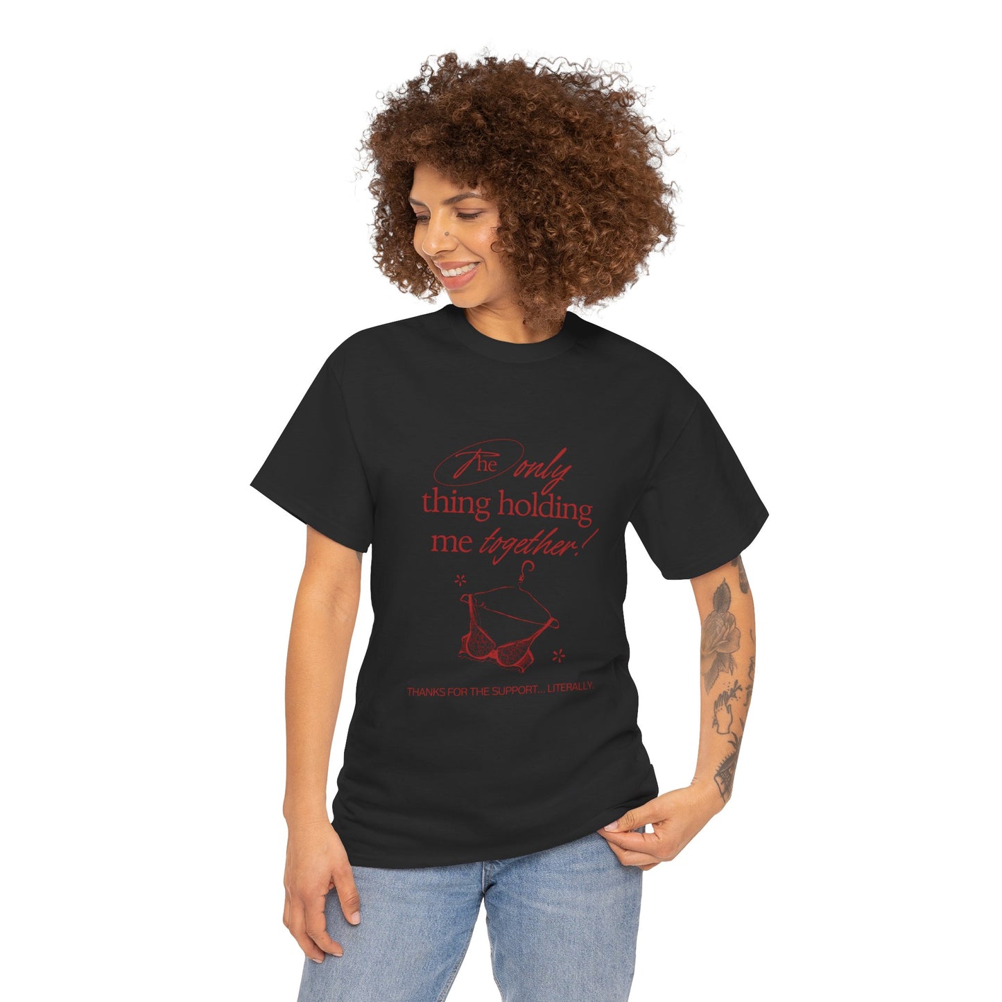 "Holding It Together" Unisex Heavy Cotton Tee: Funny Gift for Friends, Family, Self-Care, Casual Wear, Humor Shirts, Gift for Her