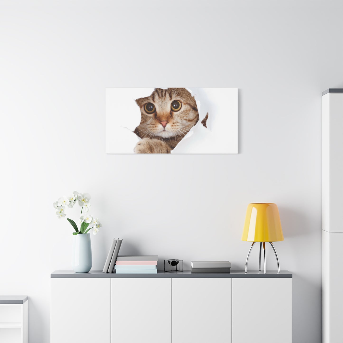 Whimsical Cat Canvas Art, Playful Decor for Cat Lovers, Home Wall Art, Pet-Themed Gift, Cute Cat Wall Art, Cat Lover's Decoration