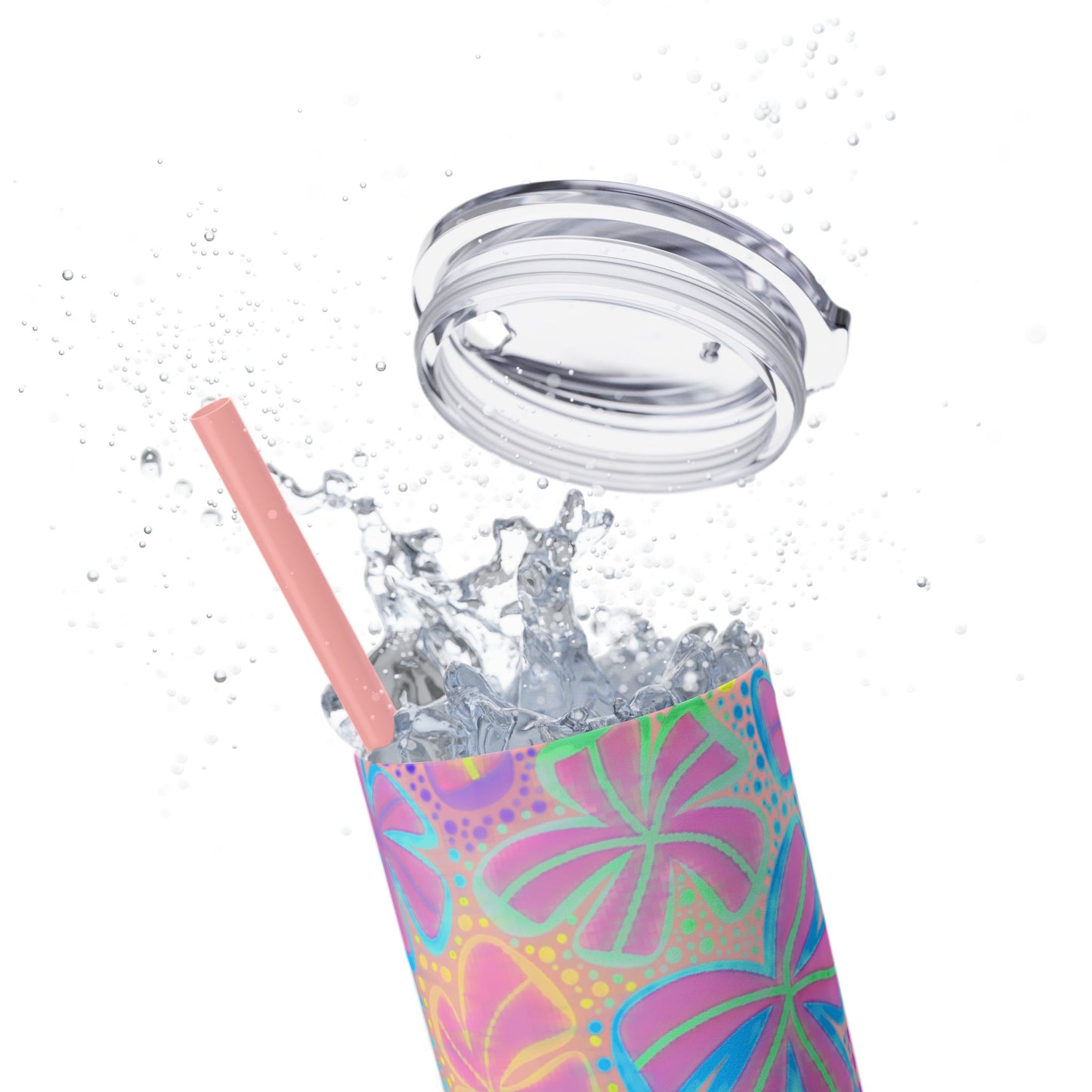 Pastel Butterfly Tumbler, 20oz Drinkware, Spring Decor, Cute Gift for Her, Eco-Friendly Cup, Floral Water Bottle