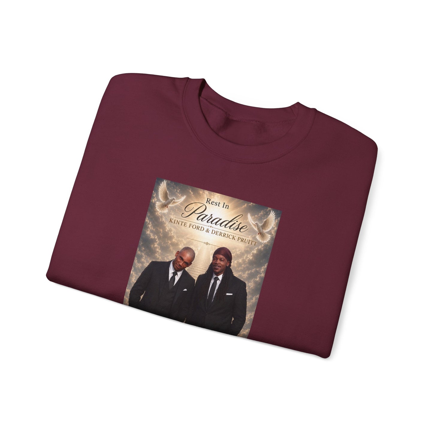 Crewneck Sweatshirt — 'Back to Paradise' Memorial Portrait Design