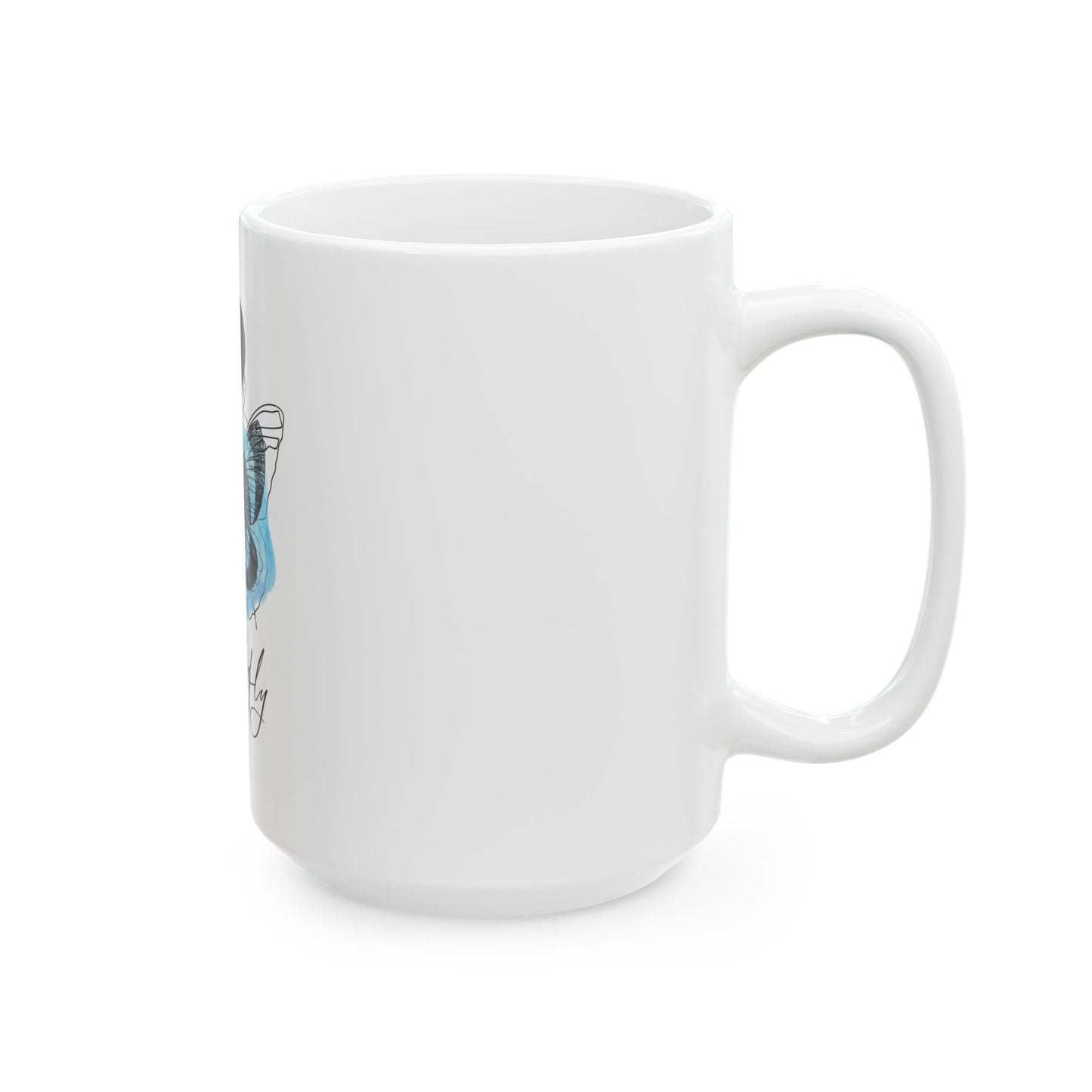 Butterfly Reflection Ceramic Mug, Inspirational Coffee Cup, Nature Lover Gift, Butterfly Decor, Unique Tea Mug