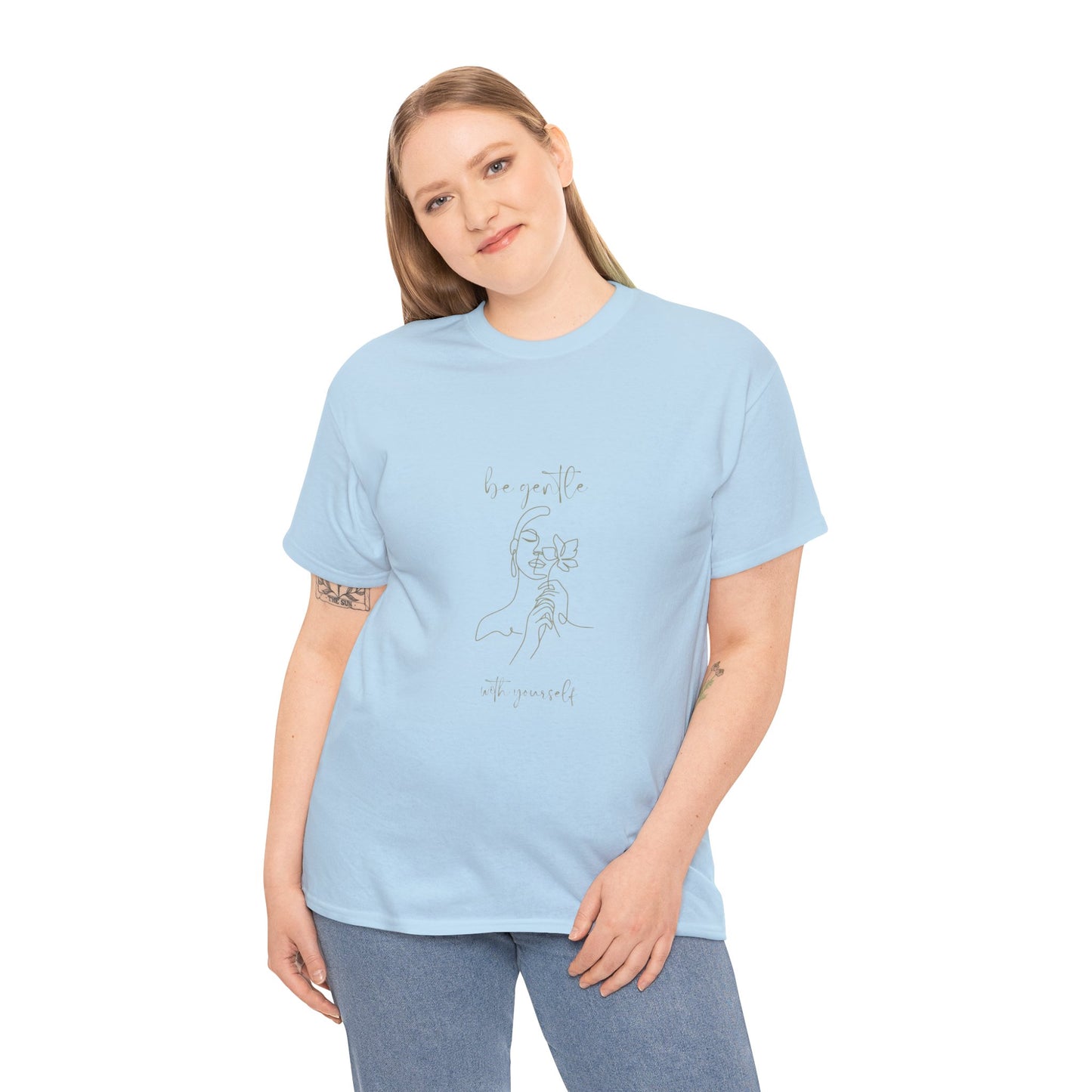 Be Gentle with Yourself - Unisex Heavy Cotton Tee, Cute Graphic Tee, 100% Cotton Ethically Grown and Harvested