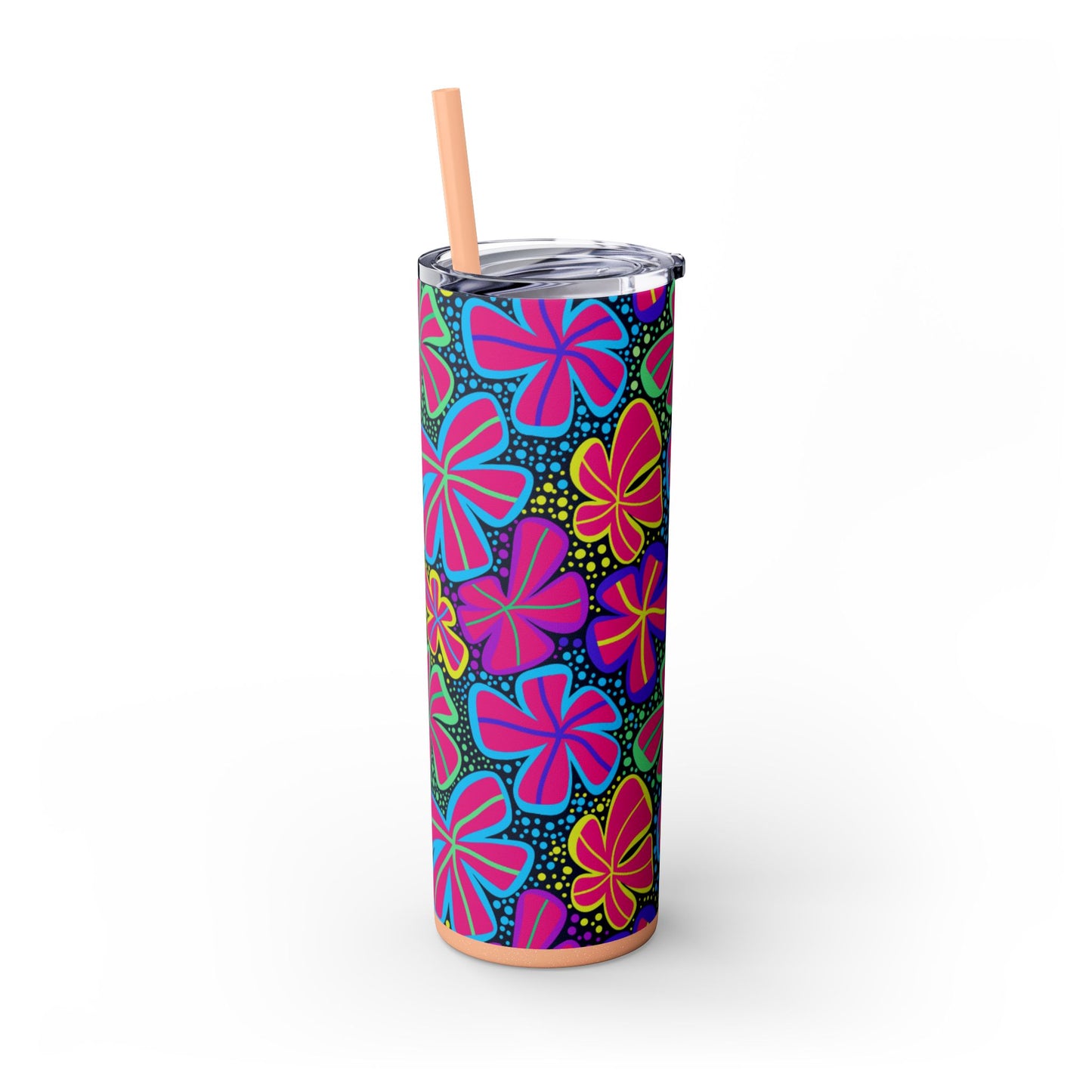 Vibrant Floral Skinny Tumbler, 20oz | Reusable Drink Cup for Home, Office, Road Trips | Fun Gift for Spring, Summer, Birthdays, Garden [...]