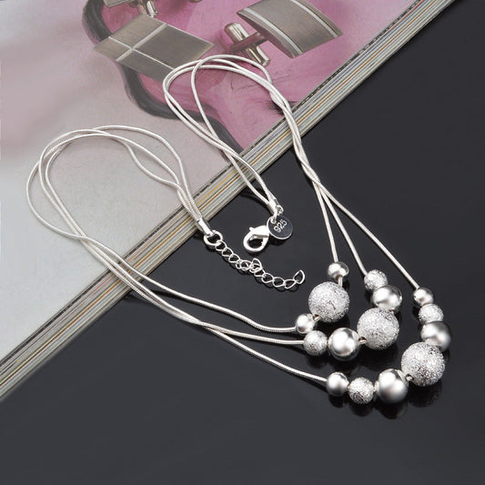 Bead Necklace Jewelry Jewelry Electroplating Silver Jewelry