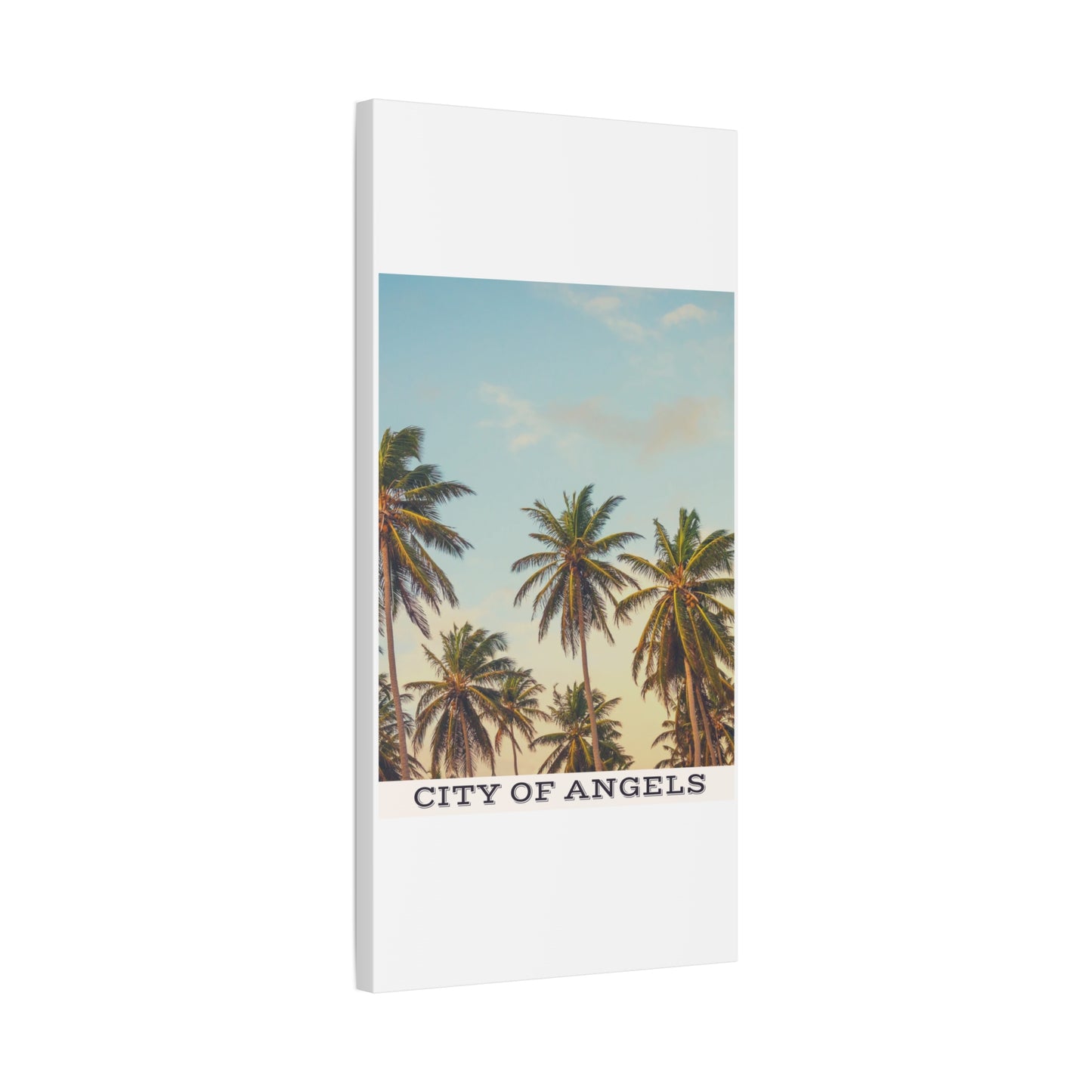 Tropical Palm Tree Canvas Print, City of Angeles Tropical Wall Art, Los Angeles Beach Decor, California Nature Photography, Home Decoration, Gift for Beach Lovers