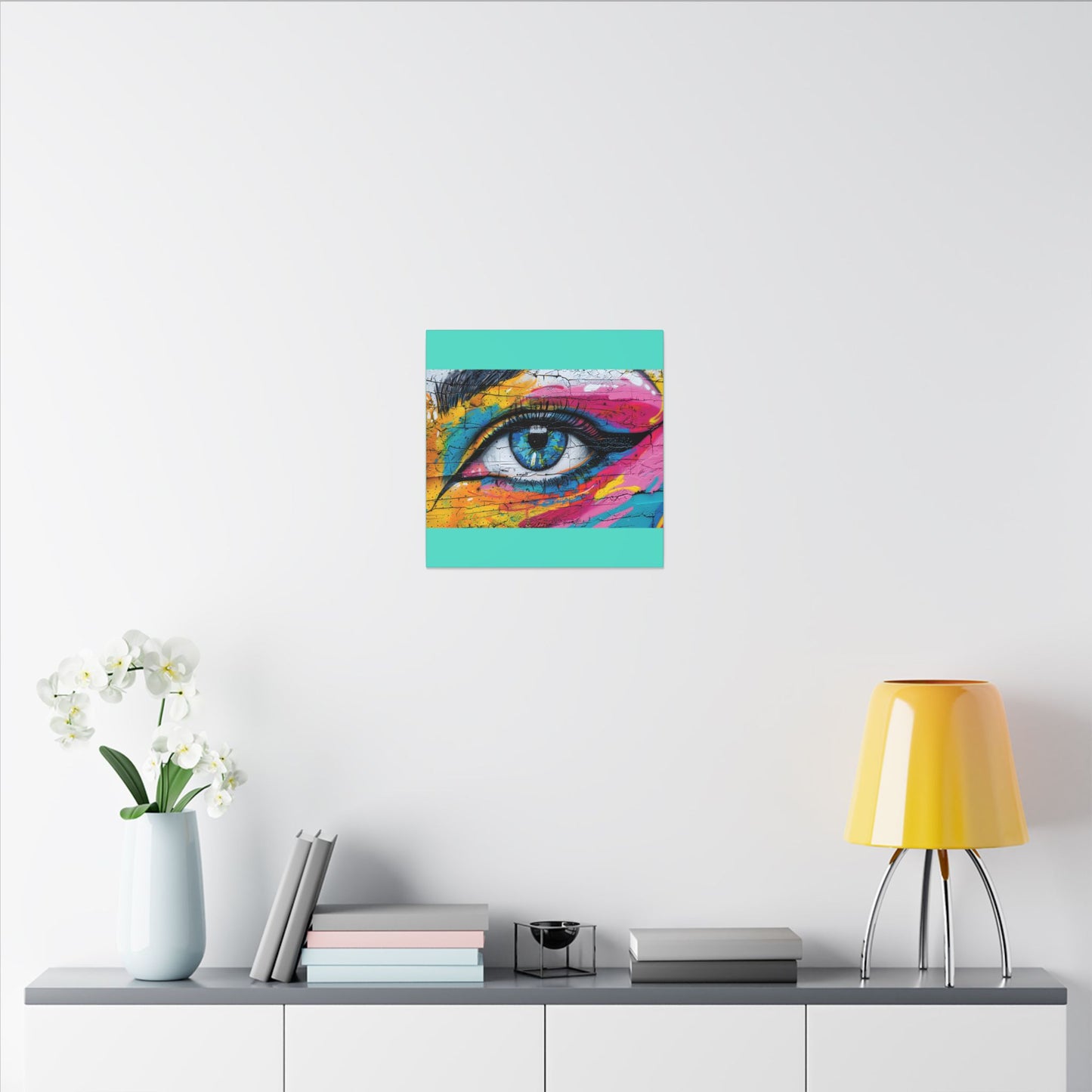 Colorful Eye Street Art Matte Canvas Print