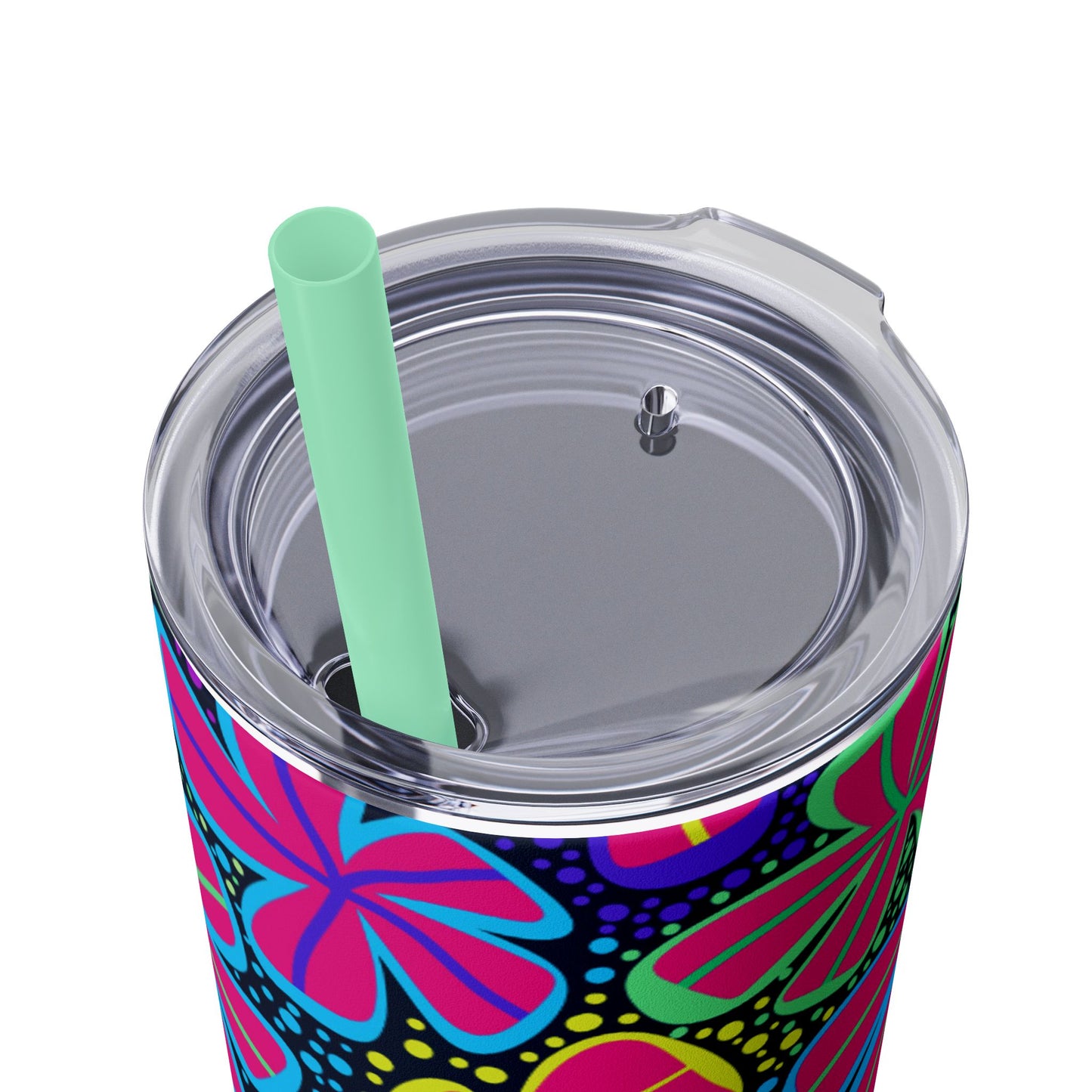 Vibrant Floral Skinny Tumbler, 20oz | Reusable Drink Cup for Home, Office, Road Trips | Fun Gift for Spring, Summer, Birthdays, Garden [...]