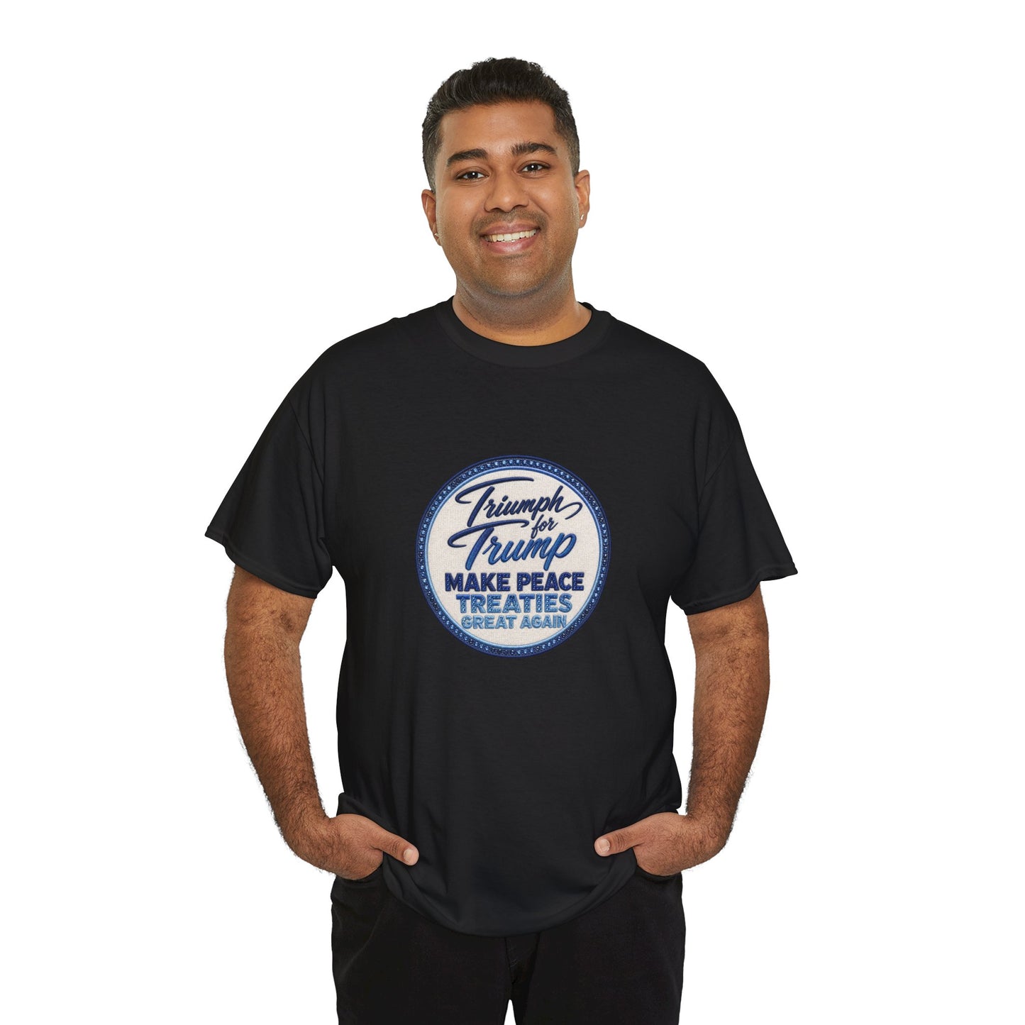 "Make Peace Treaties Great Again" Embroidery Badge Pattern T-Shirt - MADE TO ORDER ✨ CUSTOMIZABLE WITHIN REASON