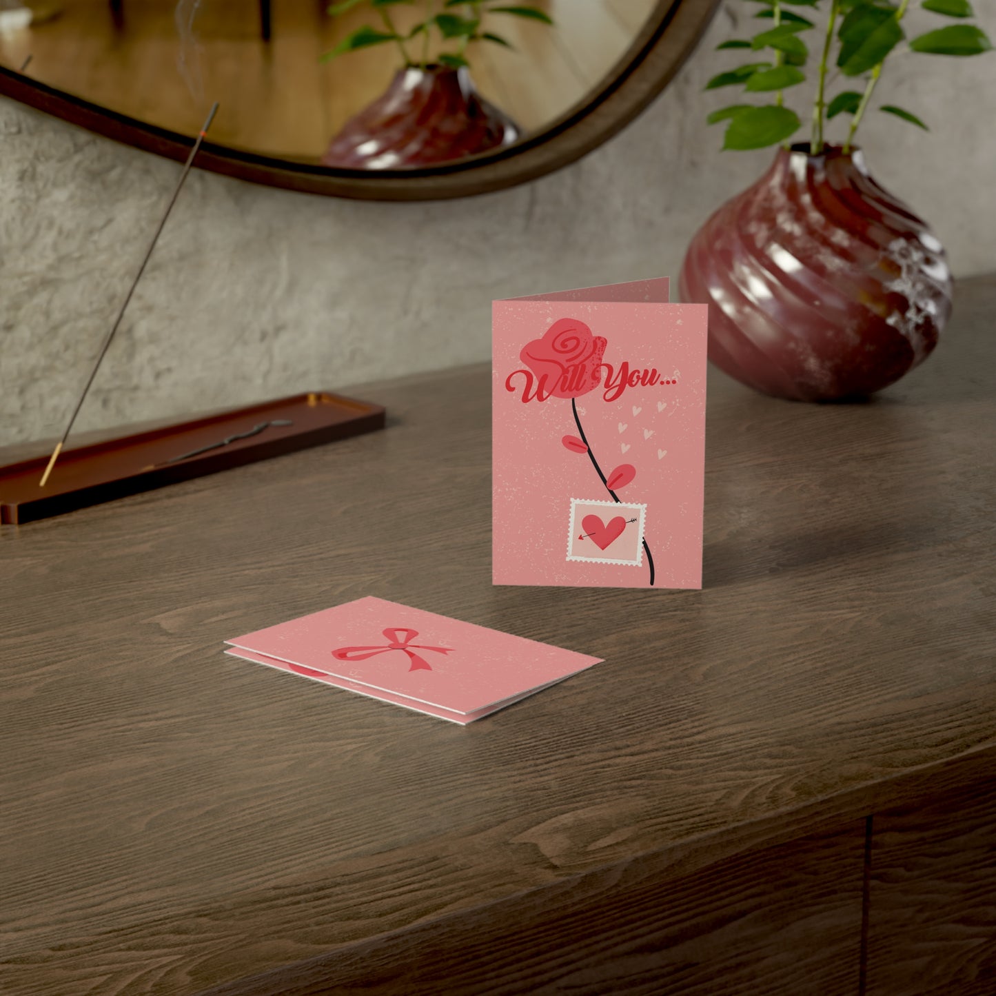 Romantic Greeting Cards, Valentine's Day Cards, Love Note Cards, Anniversary Cards, Elegant Card Set