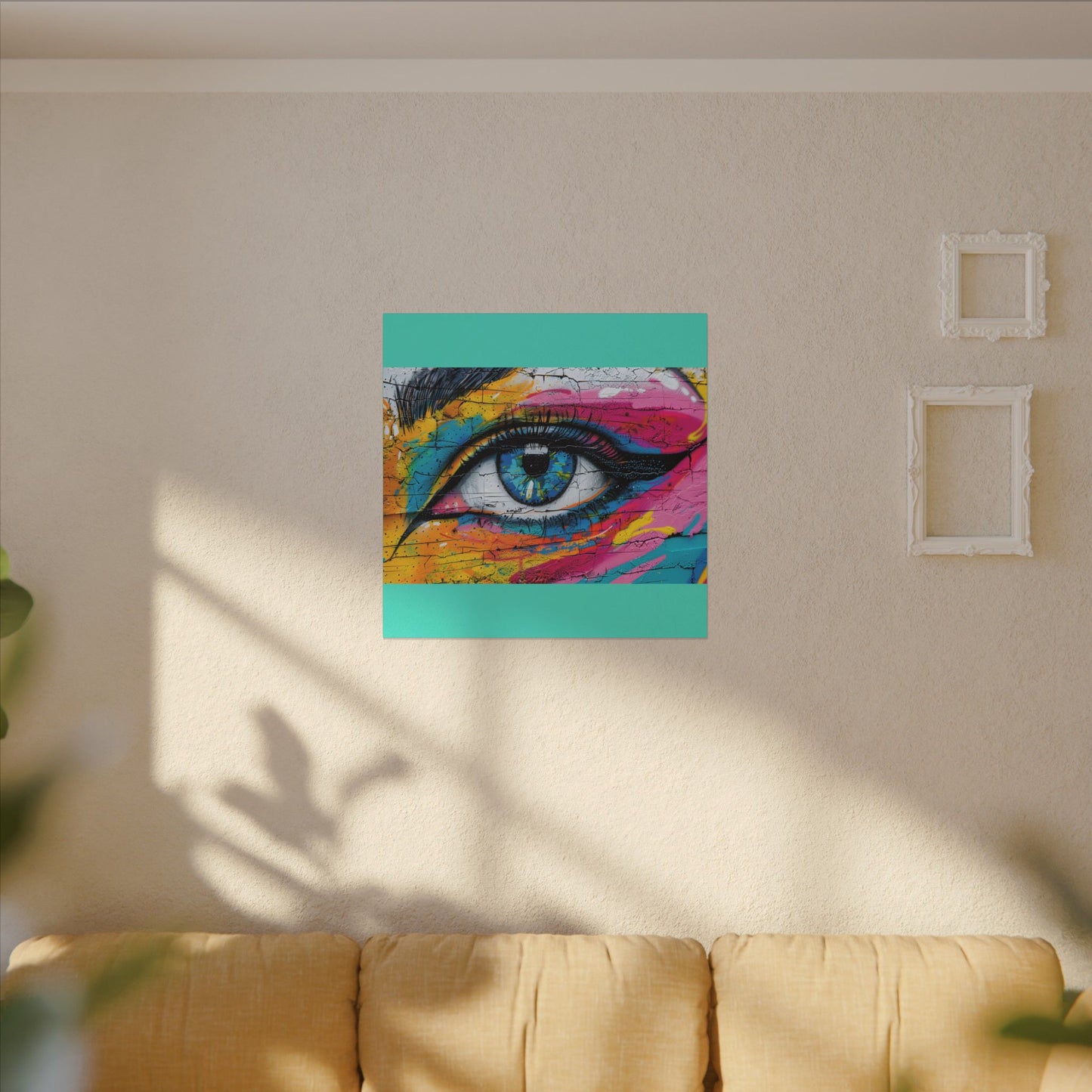 Colorful Eye Street Art Matte Canvas Print