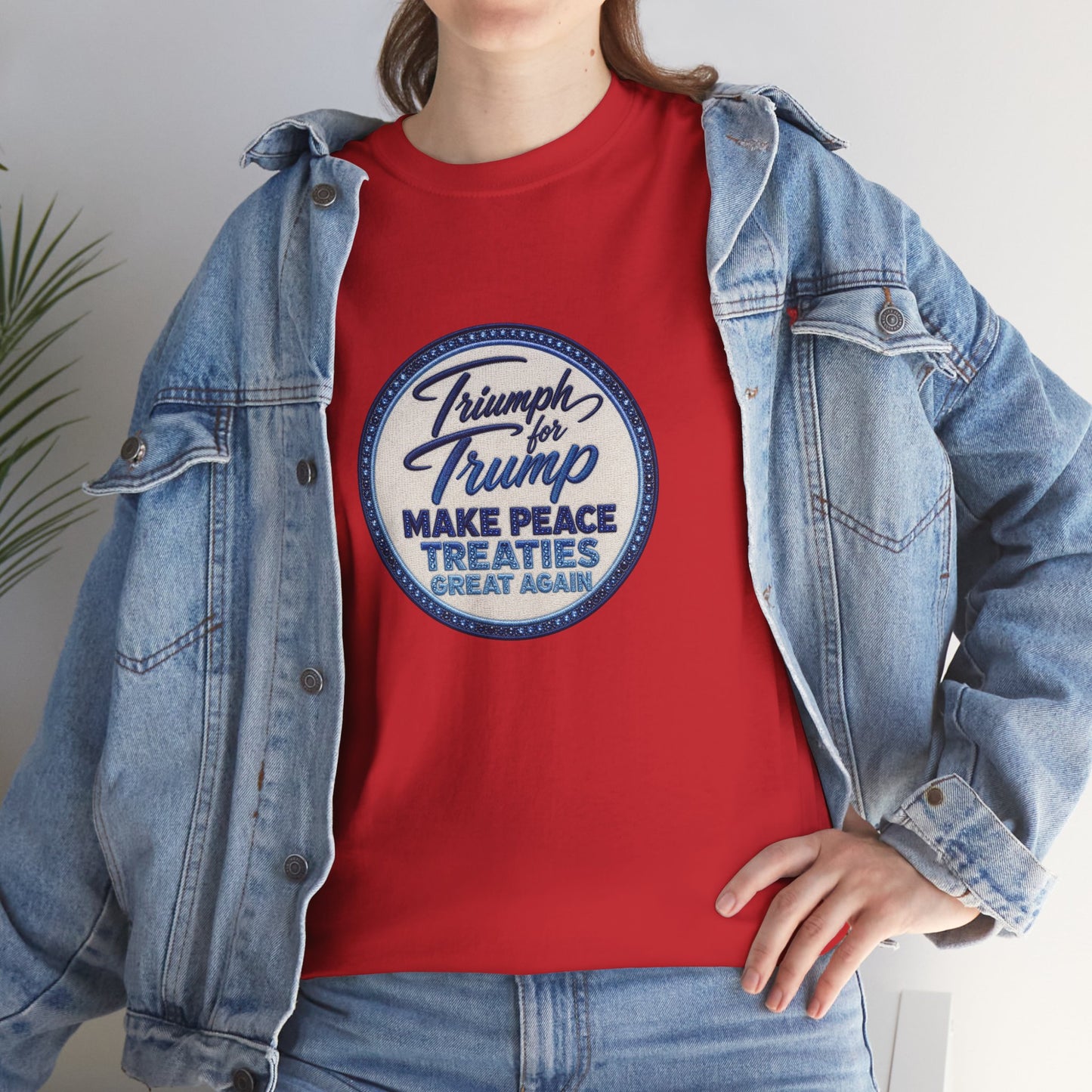 "Make Peace Treaties Great Again" Embroidery Badge Pattern T-Shirt - MADE TO ORDER ✨ CUSTOMIZABLE WITHIN REASON