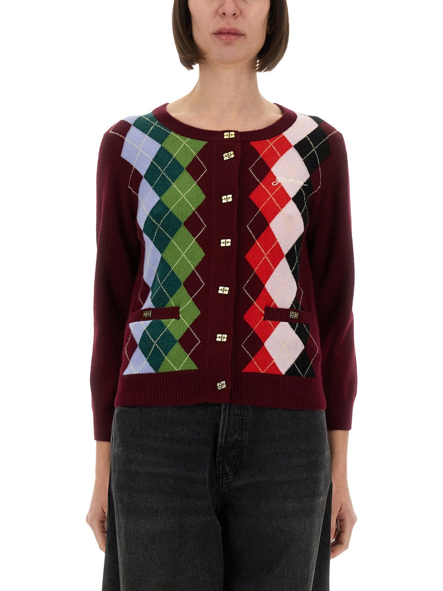 Ganni Women Jacquard Cashmere Cardigan