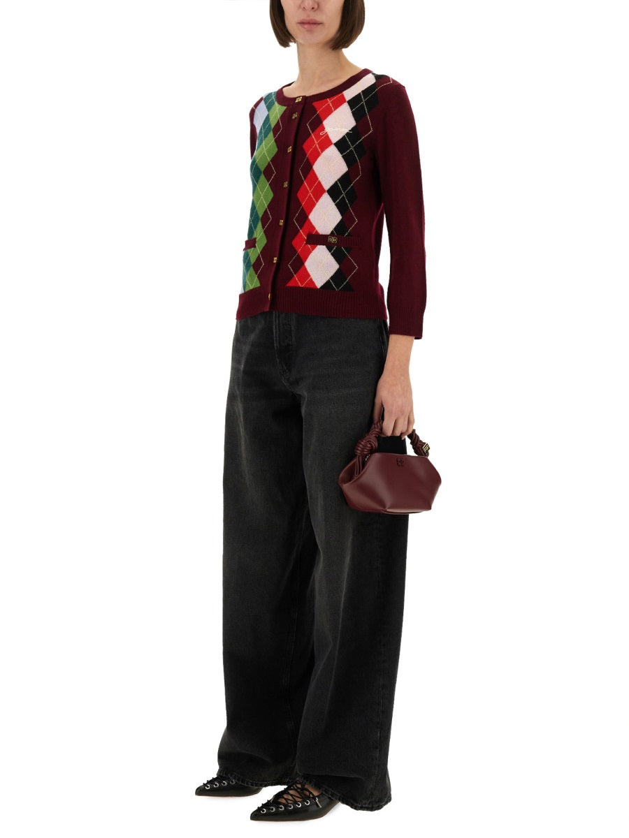 Ganni Women Jacquard Cashmere Cardigan