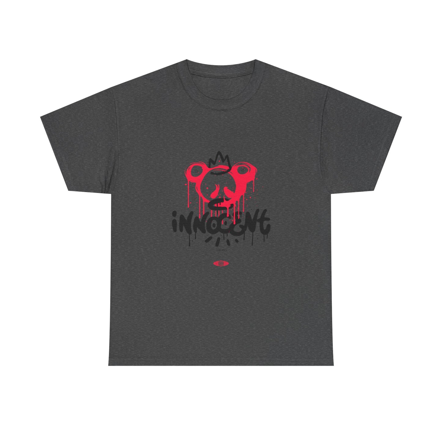 Edgy Graphic Tee: 'Innocent' Design, Urban Fashion, Streetwear, Unisex Cotton T-Shirt, Music Festivals, Casual Wear