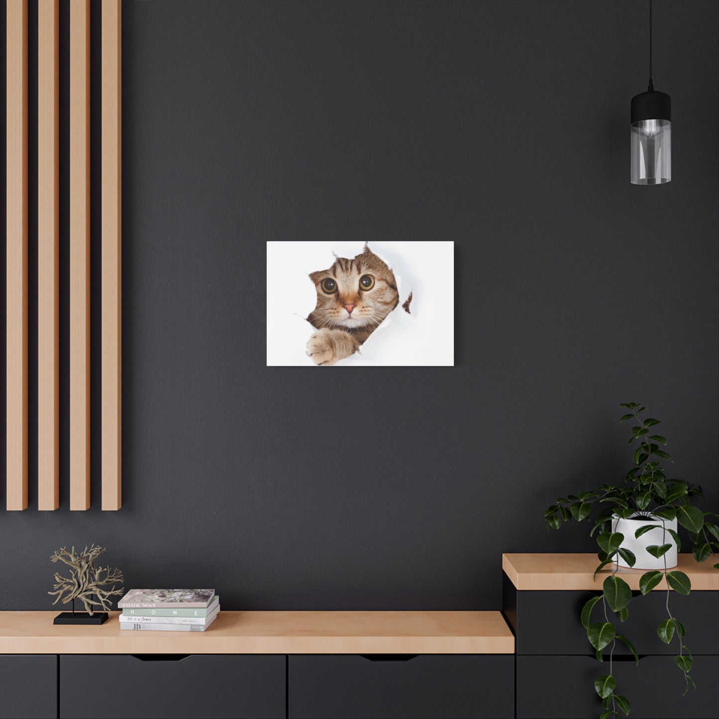 Whimsical Cat Canvas Art, Playful Decor for Cat Lovers, Home Wall Art, Pet-Themed Gift, Cute Cat Wall Art, Cat Lover's Decoration