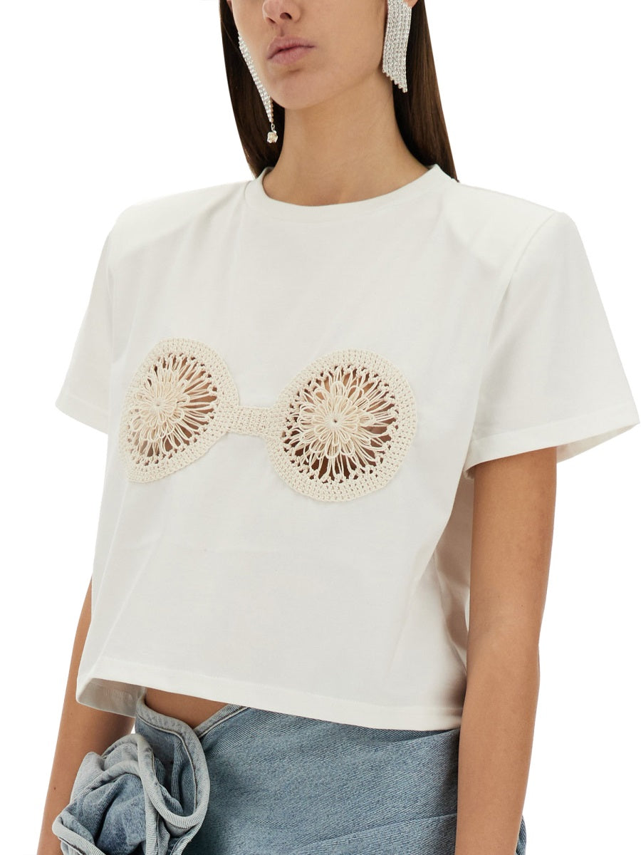 Magda Butrym Women T-Shirt With Crochet Bra