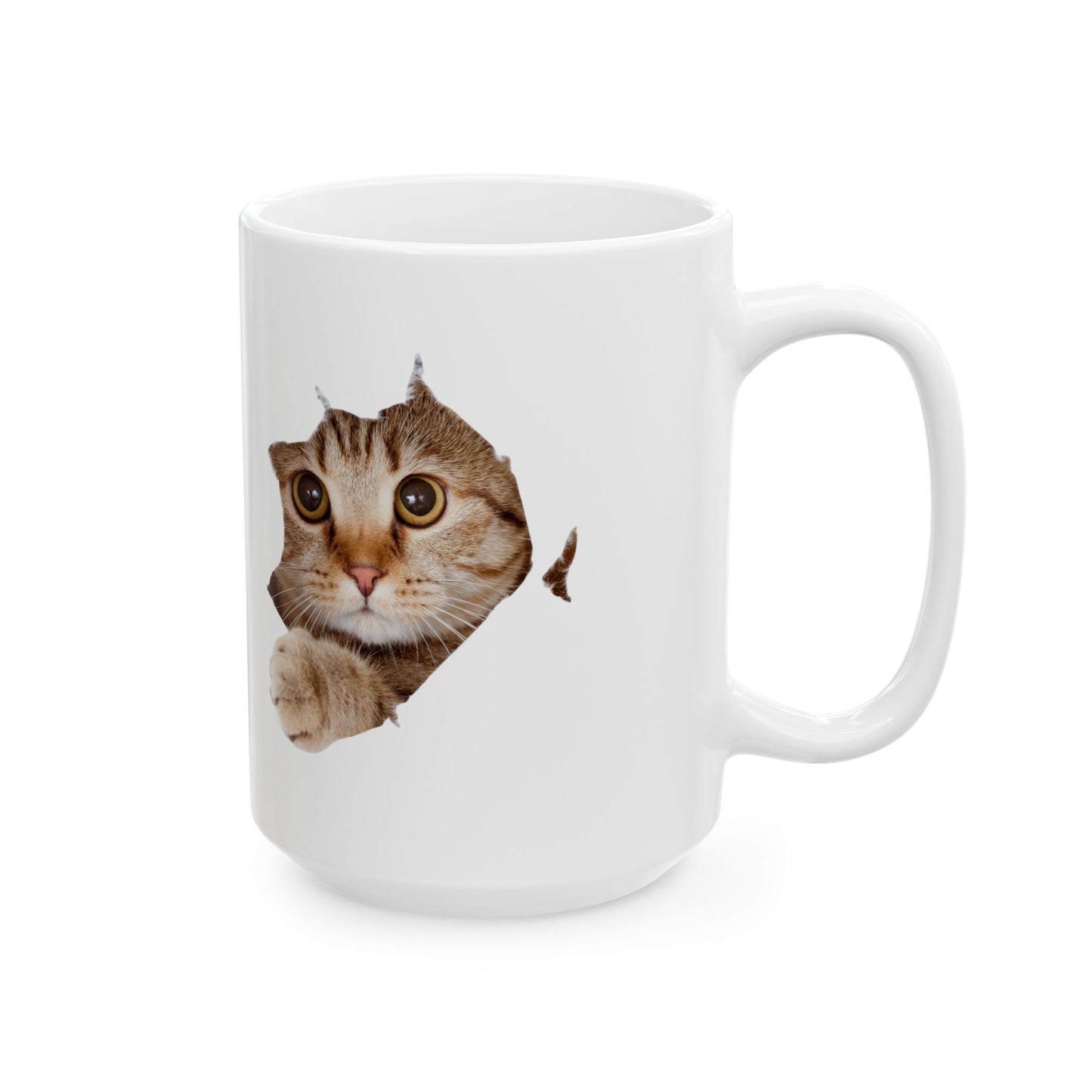 Cute Cat Ceramic Mug, Cat Lover Gift, Coffee Tea Cup, Animal Lover Mug, Pet Lover Present, Birthday Gift for Her