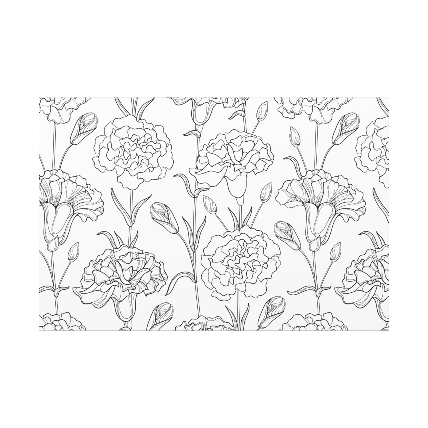 Floral Canvas Art, Stretched Wall Decor, Home Gift, Botanical Print, Modern Design, Matte Finish
