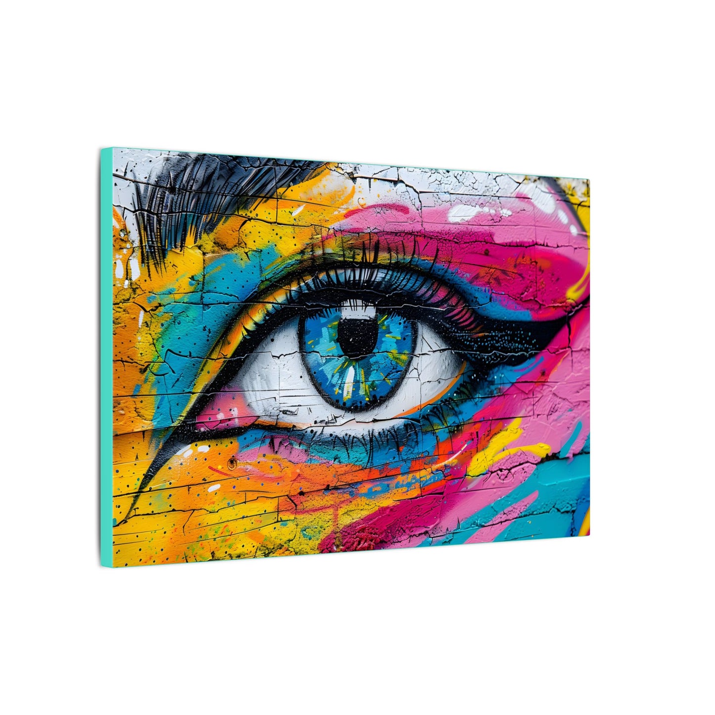 Colorful Eye Street Art Matte Canvas Print