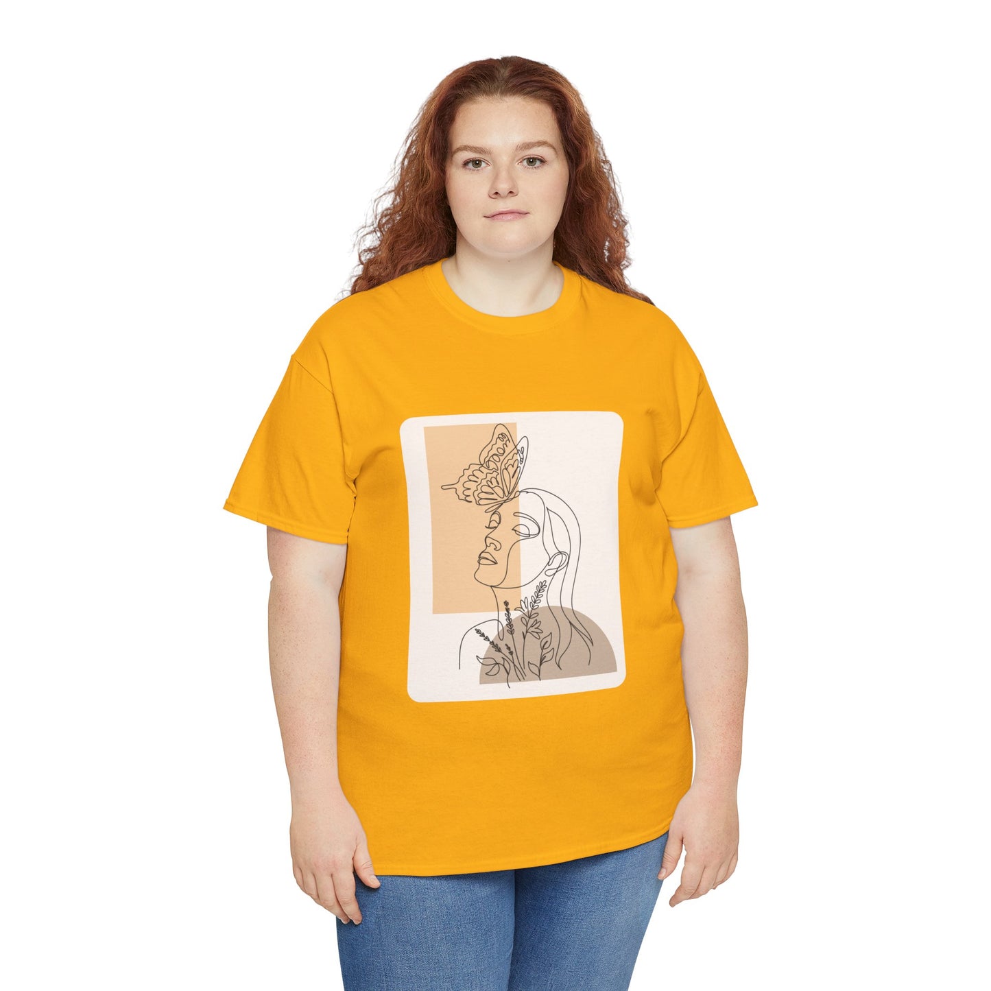 Artistic Unisex Tee: Modern Line Drawing with Butterfly, Perfect for Casual Outings, Gift for Art Lovers, Spring Fashion, Eco-Friendly Wear