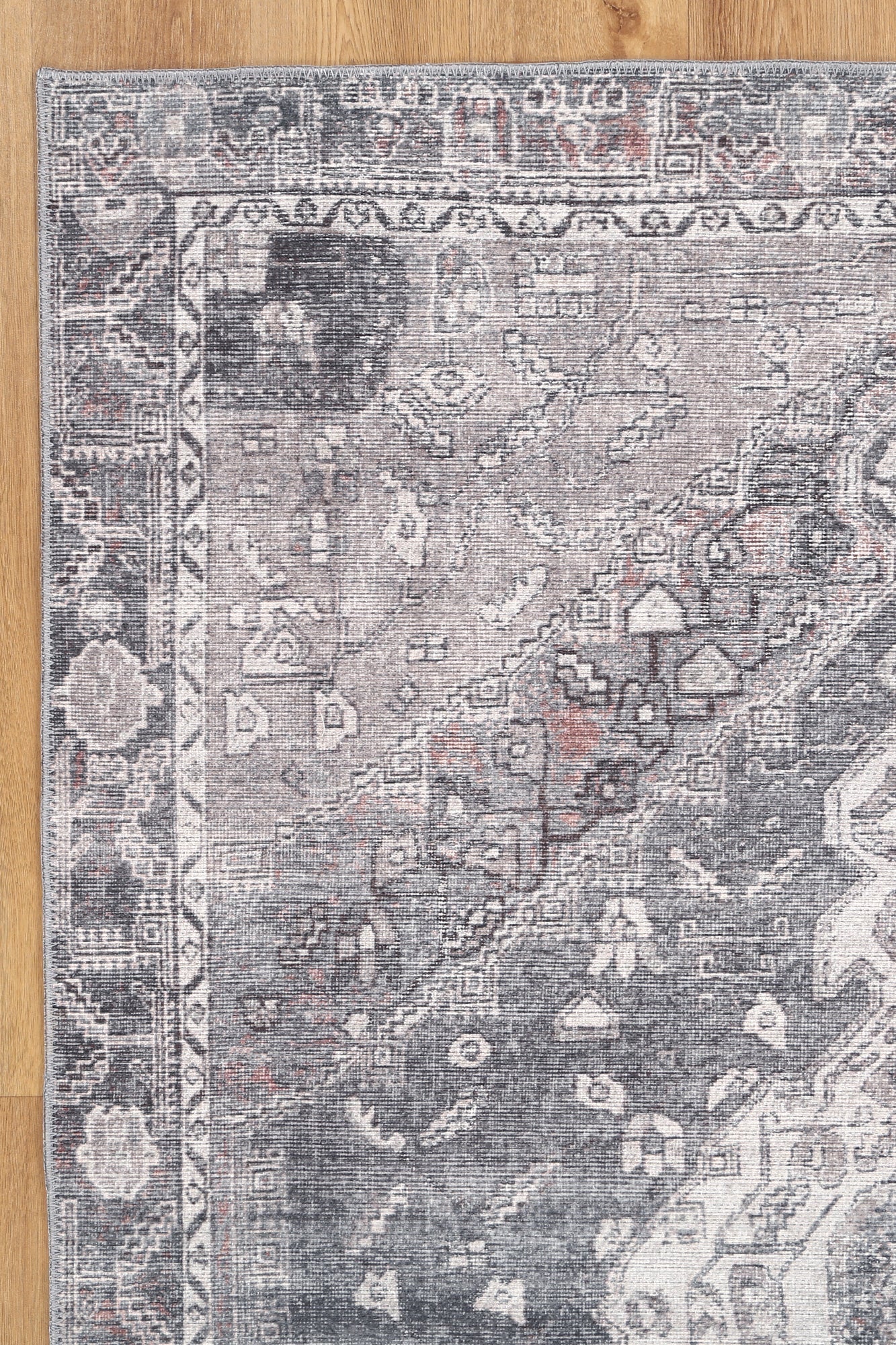 Jules Machine Washable in Grey Rug-3