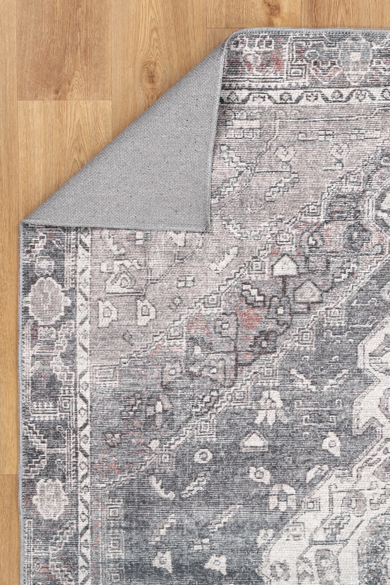 Jules Machine Washable in Grey Rug-4