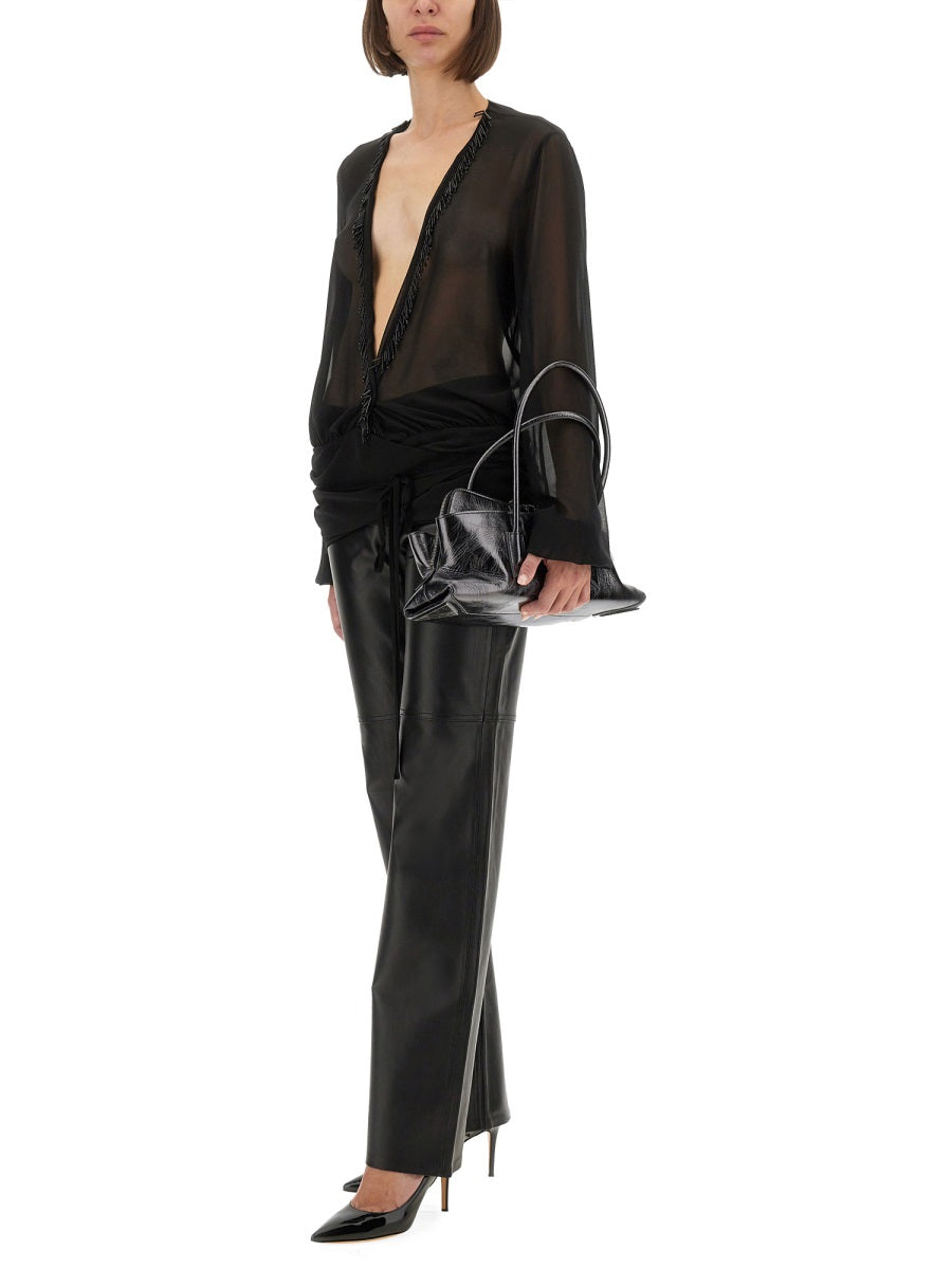 The Attico Women Embroidered Georgette Blouse