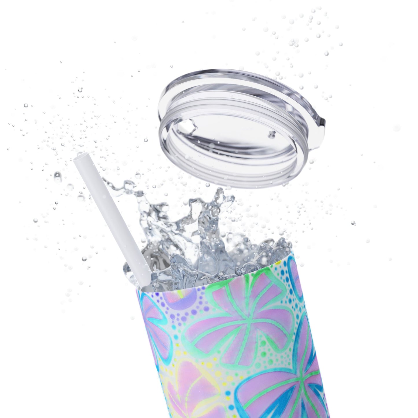 Pastel Butterfly Tumbler, 20oz Drinkware, Spring Decor, Cute Gift for Her, Eco-Friendly Cup, Floral Water Bottle