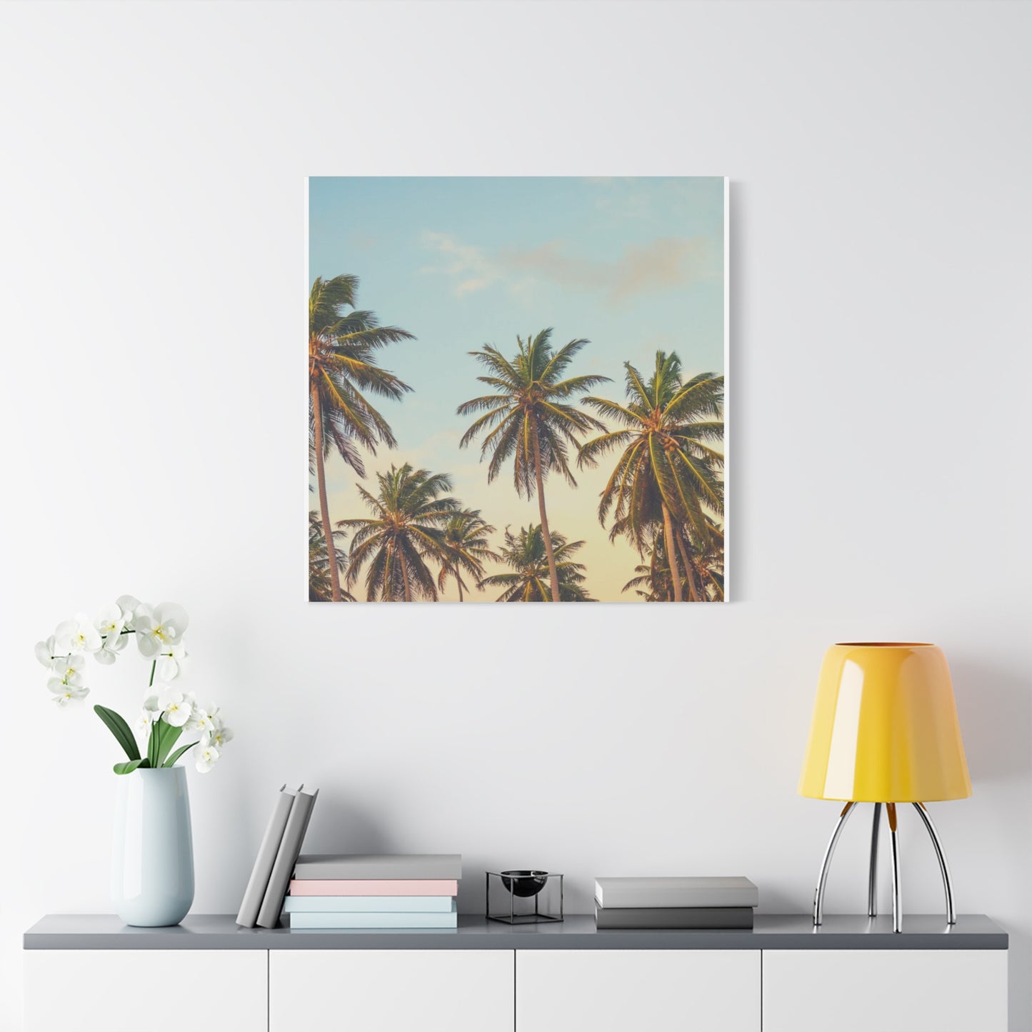 Tropical Palm Tree Canvas Print, City of Angeles Tropical Wall Art, Los Angeles Beach Decor, California Nature Photography, Home Decoration, Gift for Beach Lovers