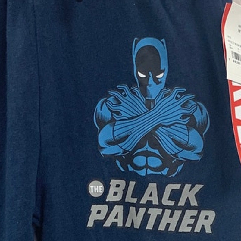 New Marvel Black Panther Boys XS Elastic Waist Navy Blue Lightweight Sweatpants