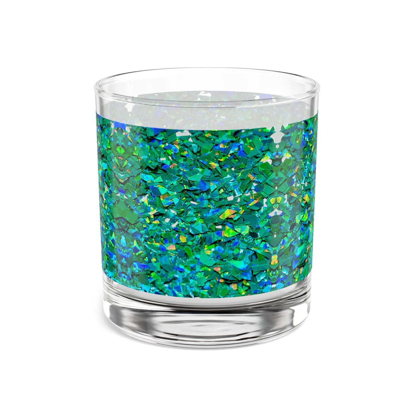 Green Iridescent Holographic Pattern Print Rocks Glass 10oz Cocktail Tumbler