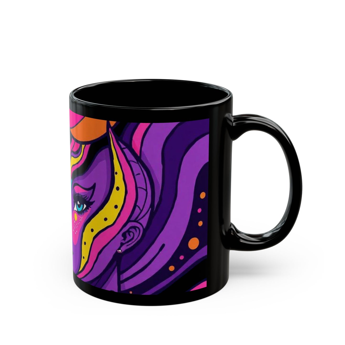Cosmic Woman of the Night Bold Artistic Black Mug with Colorful Woman Illustration, Gift for Coffee Lovers, Perfect for Birthdays or Celebrations, Unique [...]