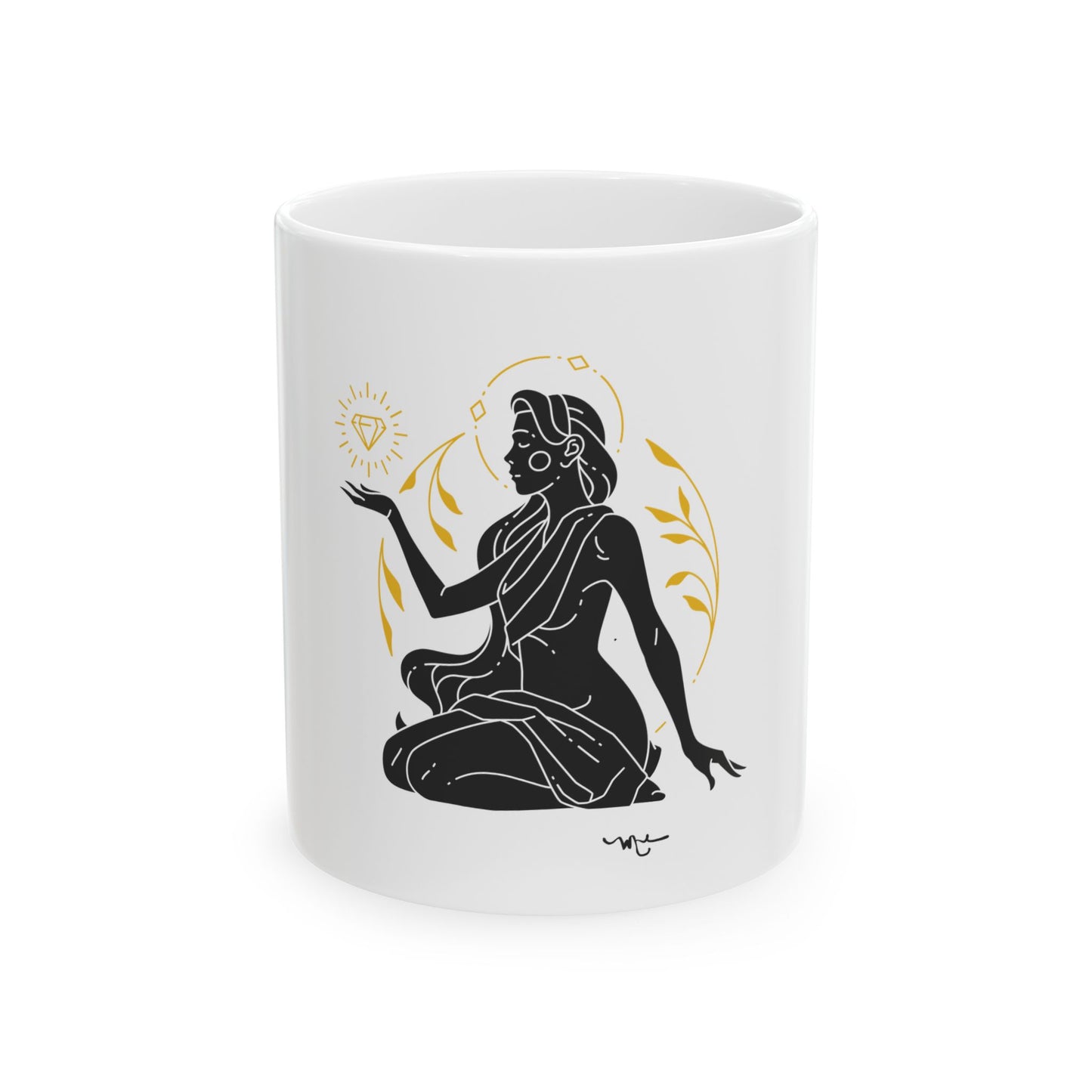 Meditative Goddess Ceramic Mug | Yoga Lover Gift, Inspirational Drinkware, Spiritual Home Decor, Mindfulness Mug, Zen Gift