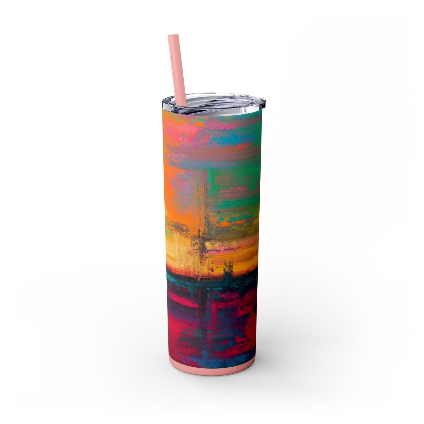 Colorful Ombre Skinny Tumbler with Straw, 20oz | Travel Mugs, Summer Drinkware, Beach Accessories, Gifts for Her, Eco-Friendly