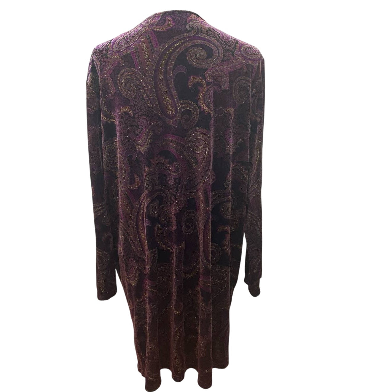 Mirasol XL Polyester Blend Velour Glitter Paisley Long Sleeve One Button Jacket