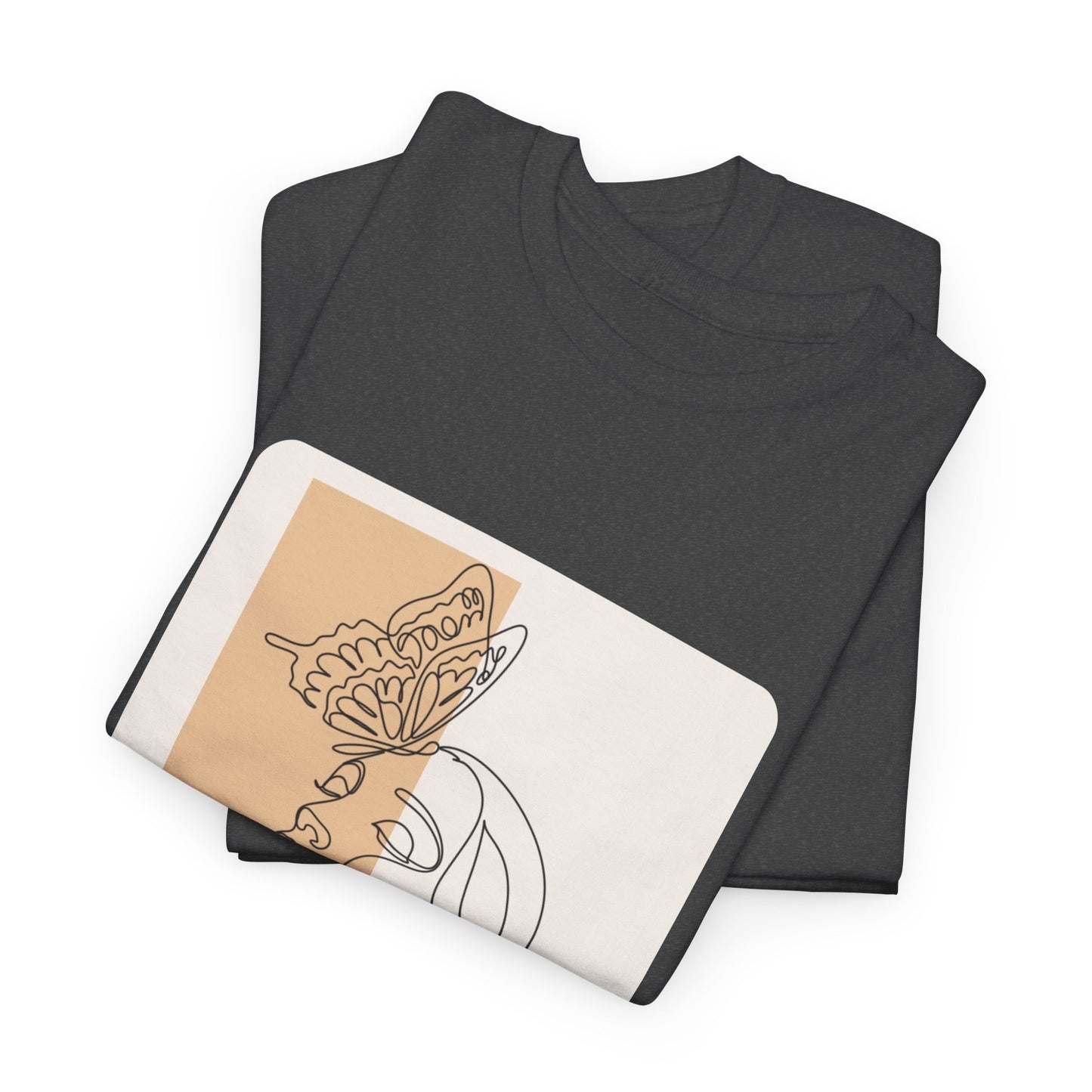 Artistic Unisex Tee: Modern Line Drawing with Butterfly, Perfect for Casual Outings, Gift for Art Lovers, Spring Fashion, Eco-Friendly Wear