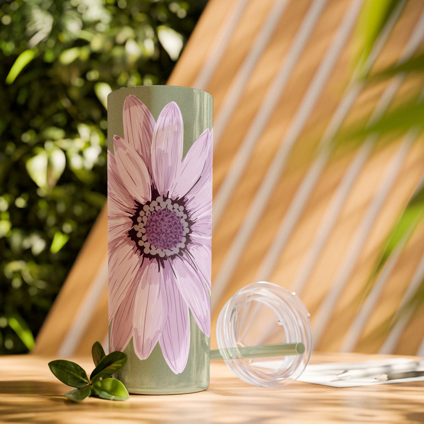 Floral Skinny Tumbler, 20oz - Stylish Drinkware for Home, Office, Gifts, Party Favors, Spring Decor