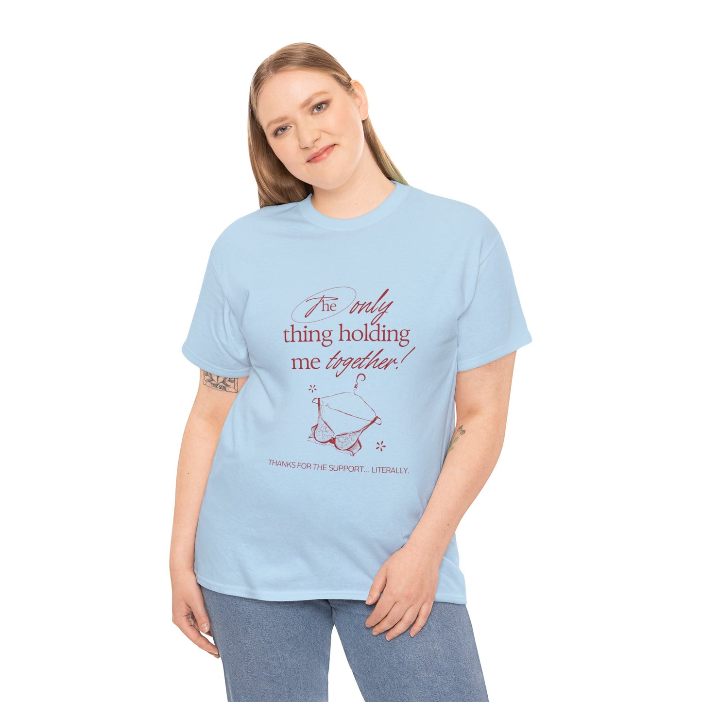 "Holding It Together" Unisex Heavy Cotton Tee: Funny Gift for Friends, Family, Self-Care, Casual Wear, Humor Shirts, Gift for Her
