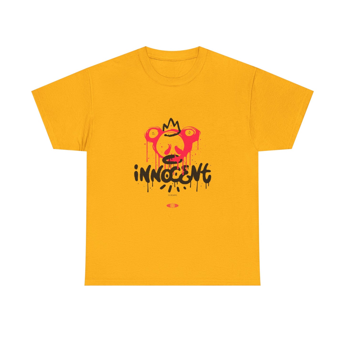 Edgy Graphic Tee: 'Innocent' Design, Urban Fashion, Streetwear, Unisex Cotton T-Shirt, Music Festivals, Casual Wear