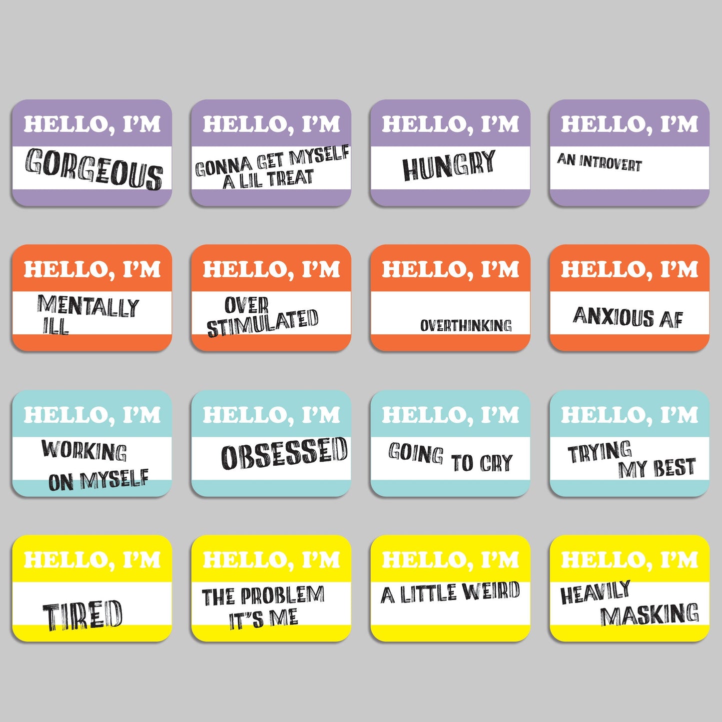 Funny Mental Health Affirmation Cards, Deck of 16