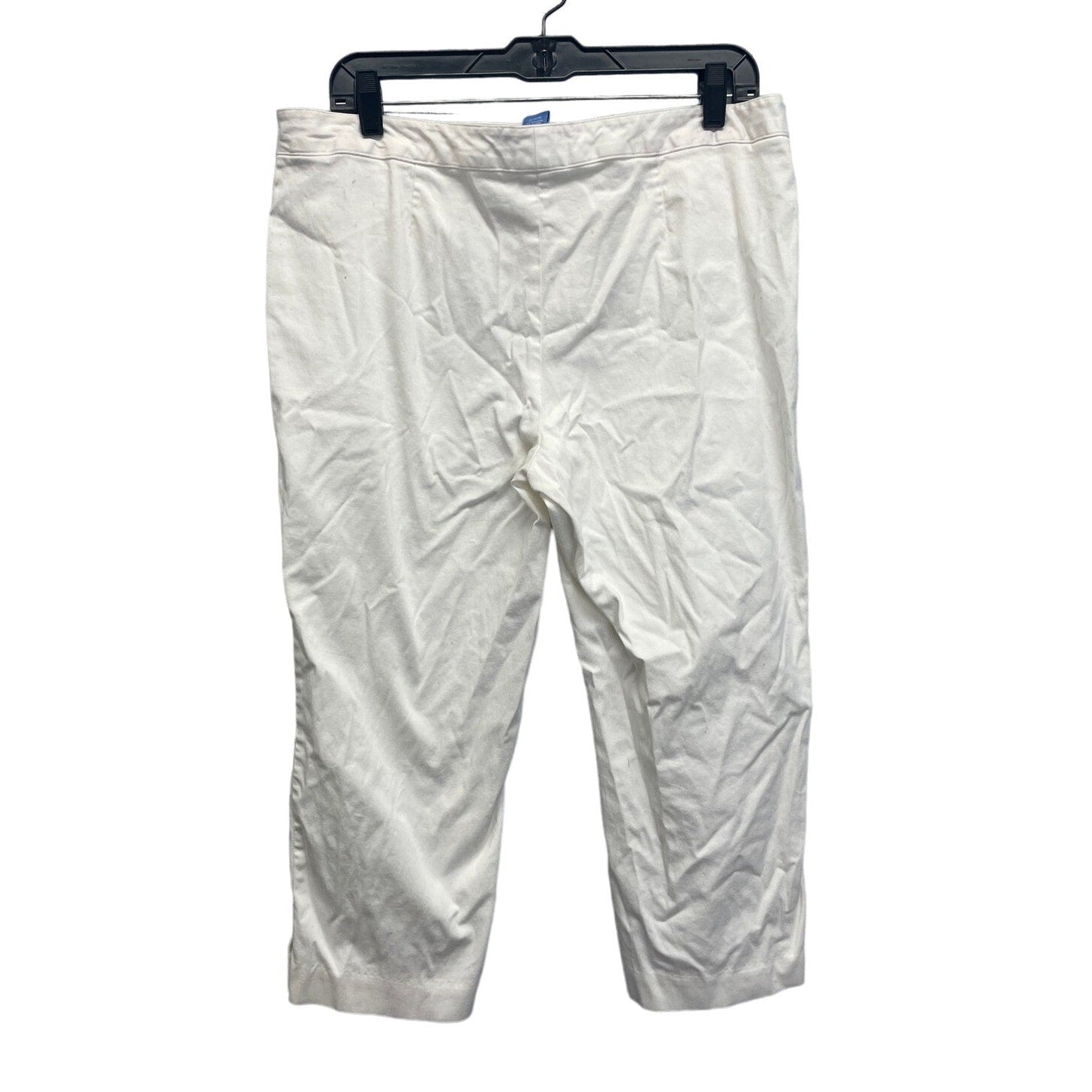Simply Vera Time & Tru Womens Large Cropped White Cotton Blend Capri Pants