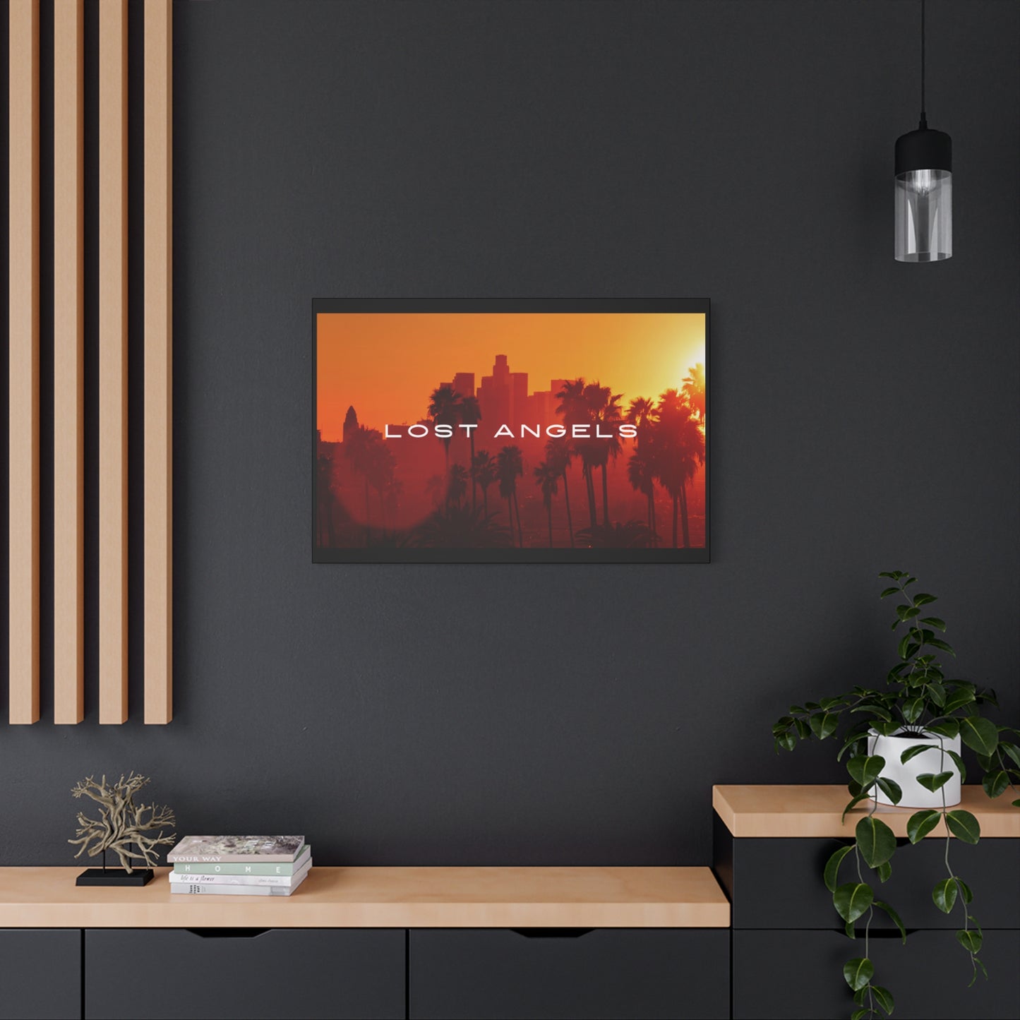 Lost Angels Wall Art Canvas | Sunset Cityscape Print, Home Decor, Gift for Art Lovers, Modern Living Room, California Vibe