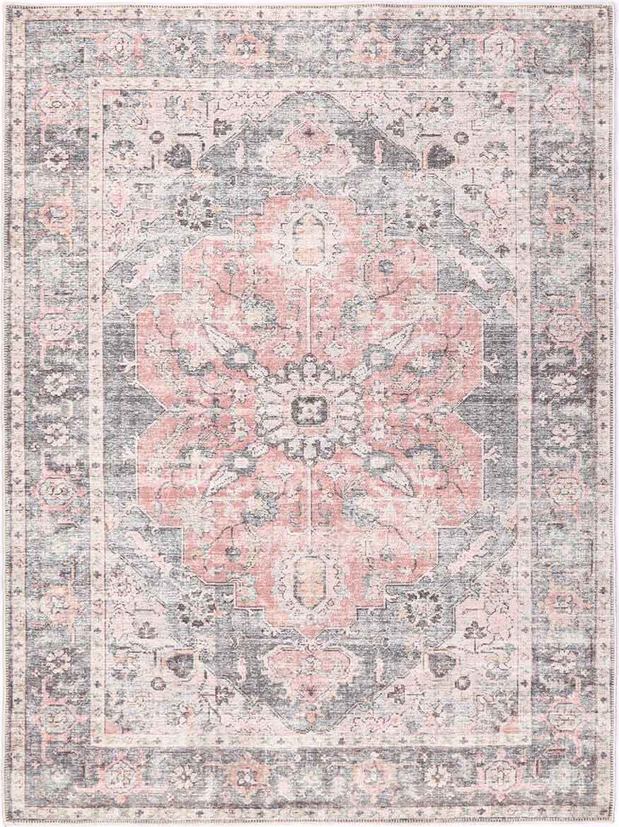 Hugo Machine Washable in Grey & Beige Rug-5