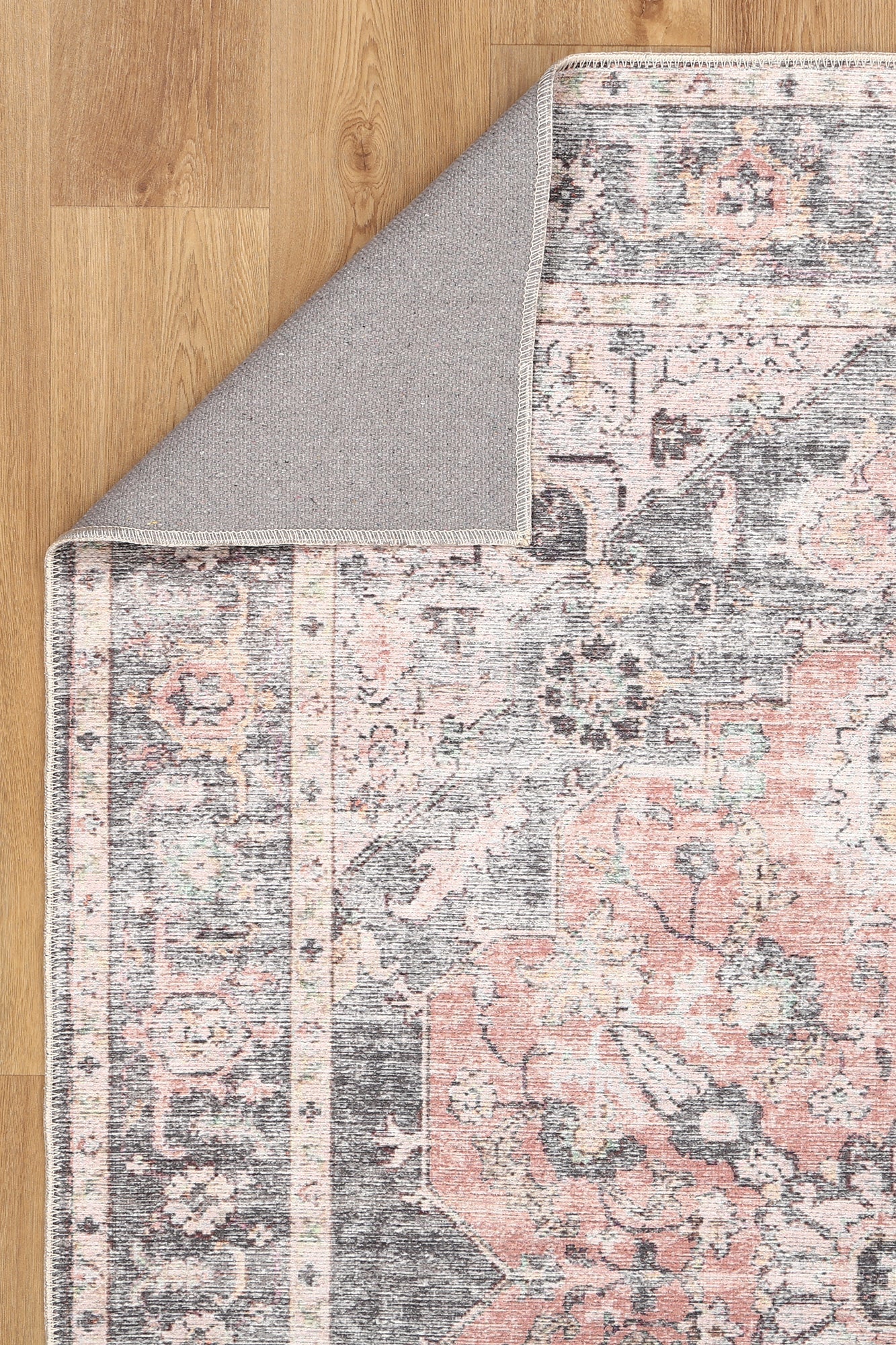 Hugo Machine Washable in Grey & Beige Rug-3