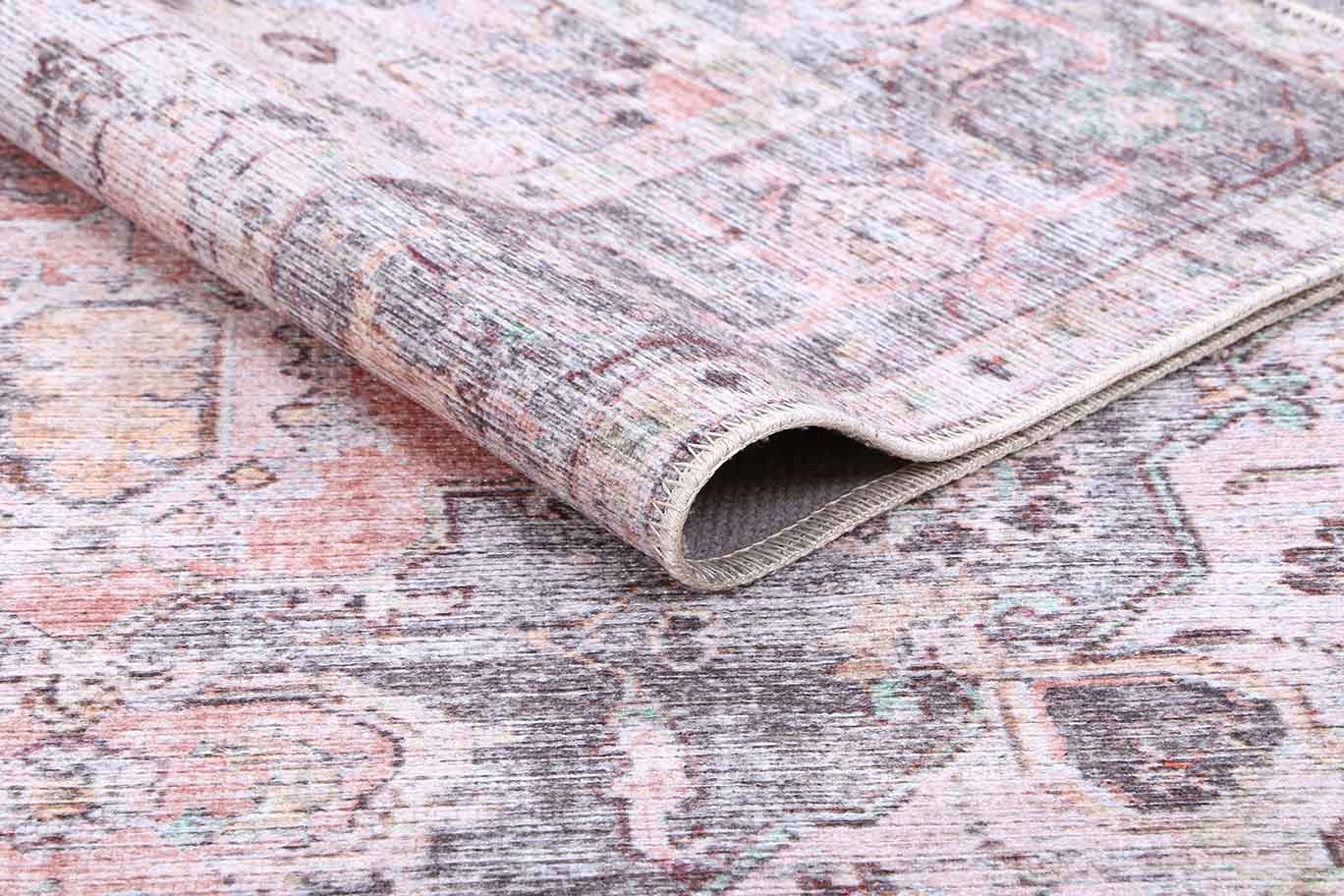 Hugo Machine Washable in Grey & Beige Rug-4