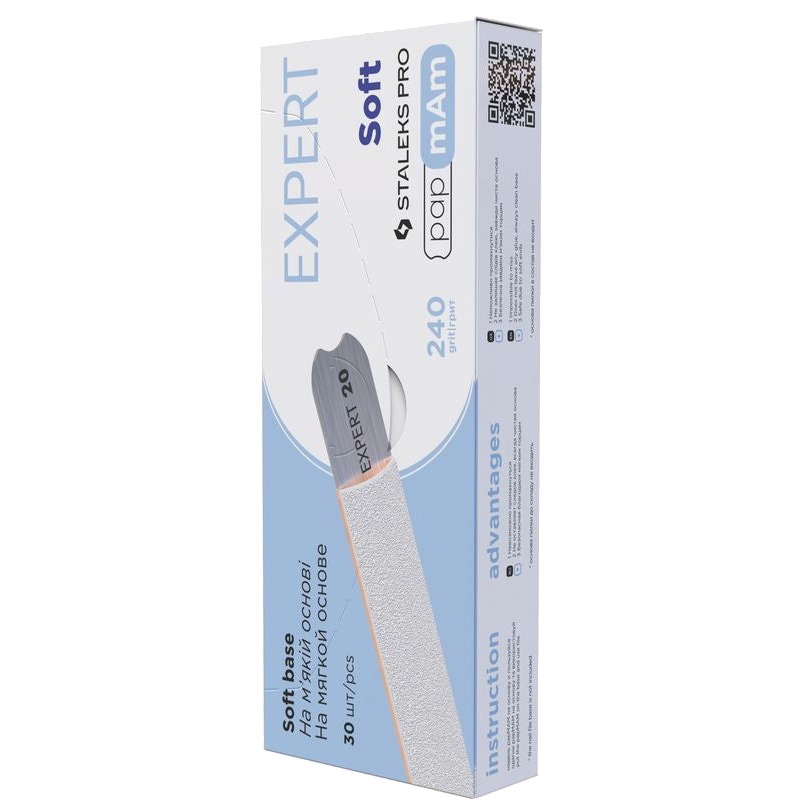 DISPOSABLE FILES PAPMAM FOR STRAIGHT NAIL FILE (SOFT BASE) EXPERT 20 (30 PCS) DFCE-20 W- STALEKS™-2