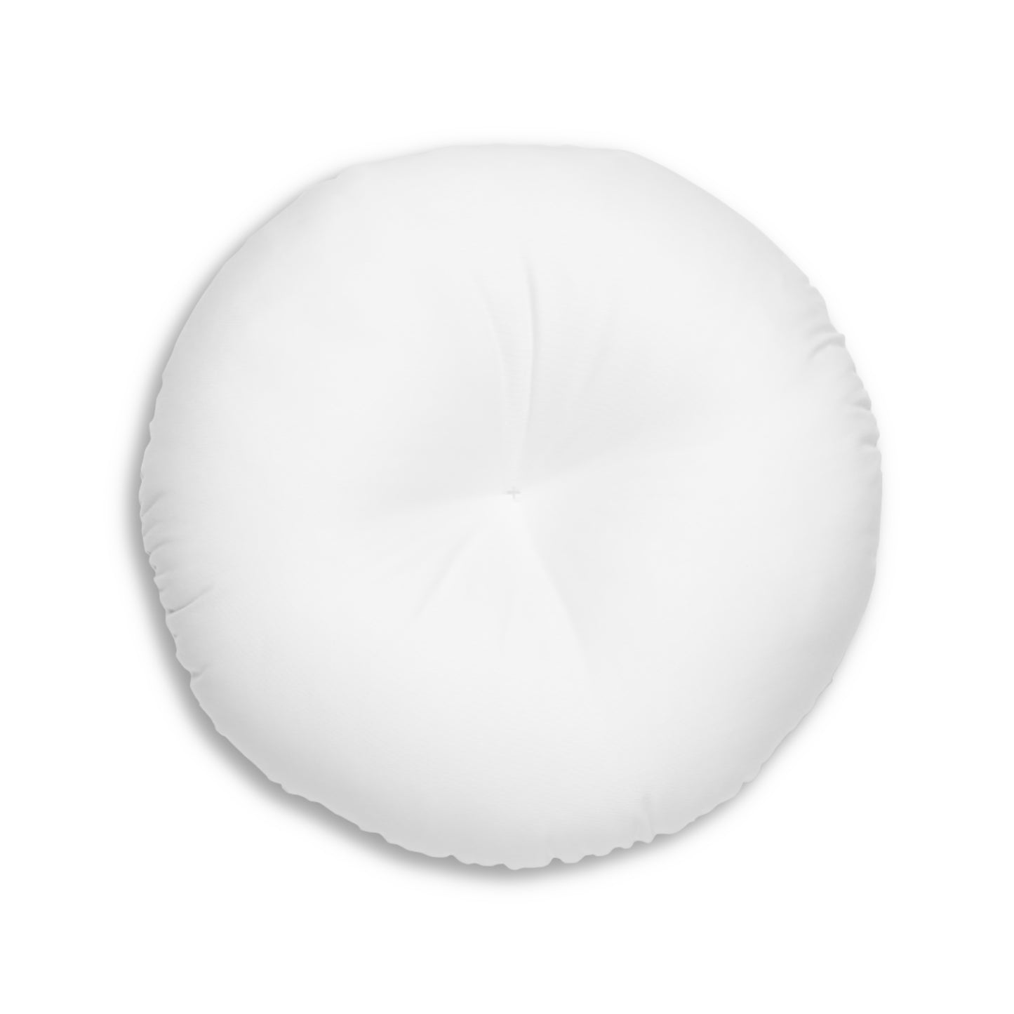 LuxeByMimi Round Tufted Floor Pillow — 'Live By Mimi' Script Accent, Cozy Boho Seating